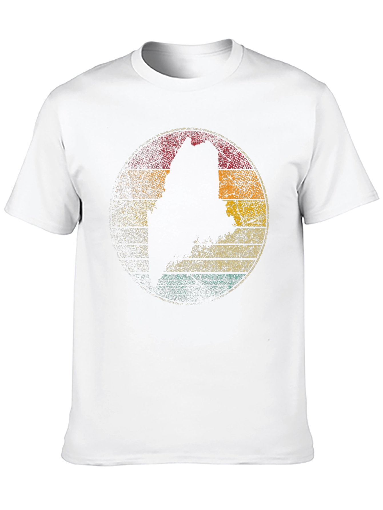 Maine State Silhouette Retro Graphic T-Shirt