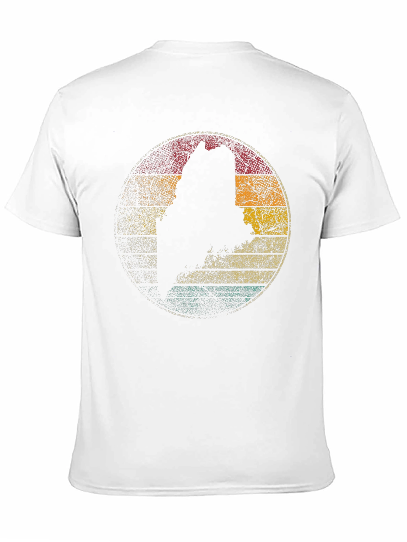 Maine State Silhouette Retro Graphic T-Shirt