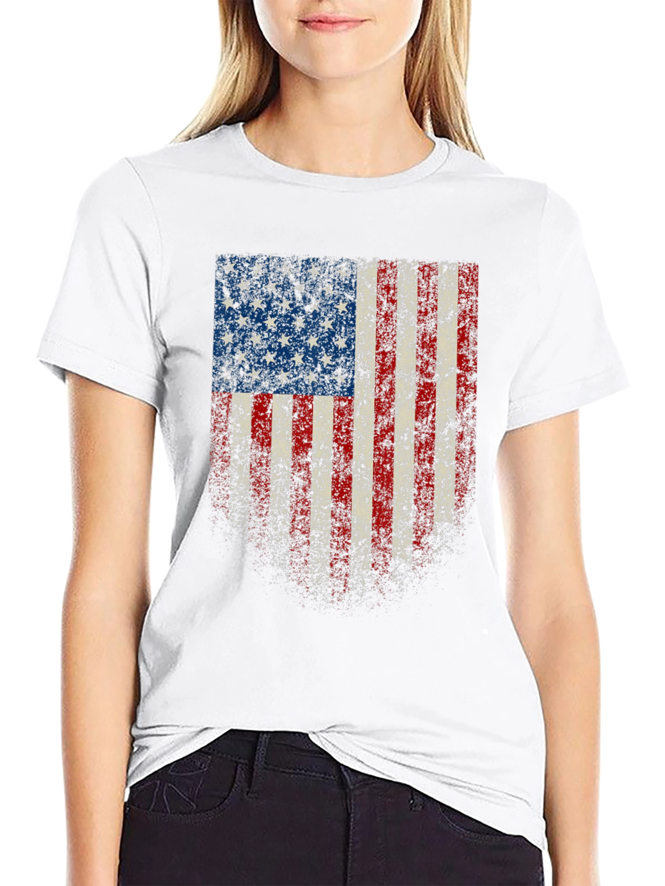 USA Flag Distressed T-Shirt