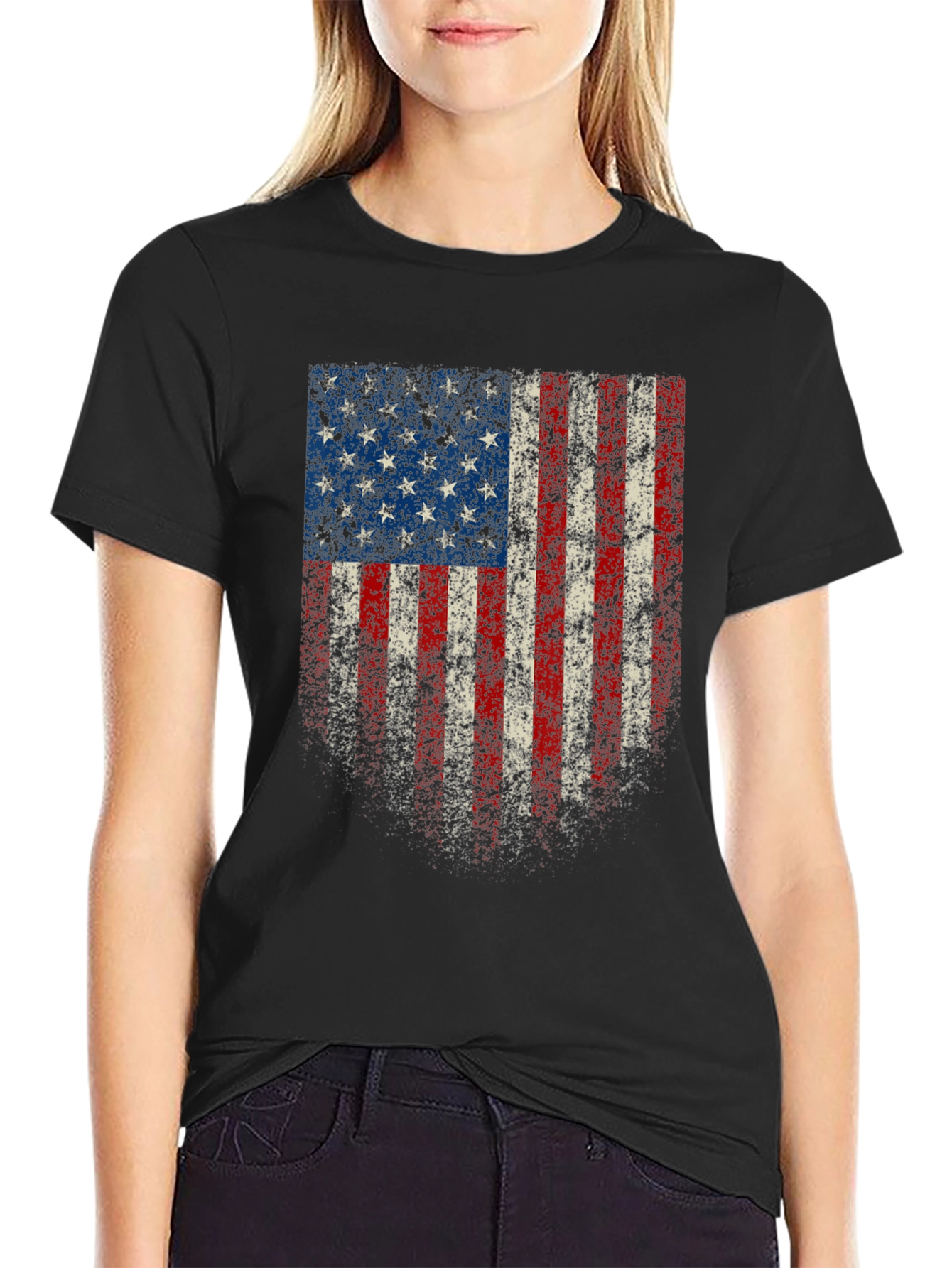USA Flag Distressed T-Shirt