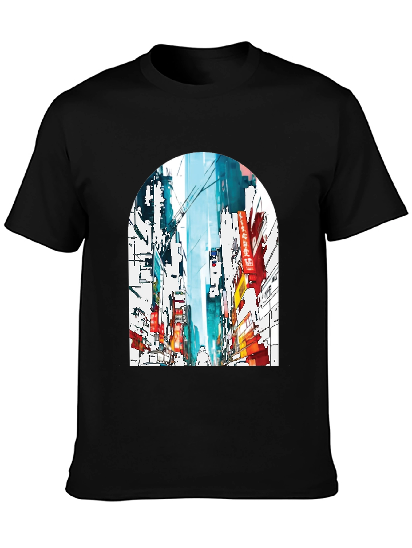Watercolor Cityscape Graphic T-Shirt