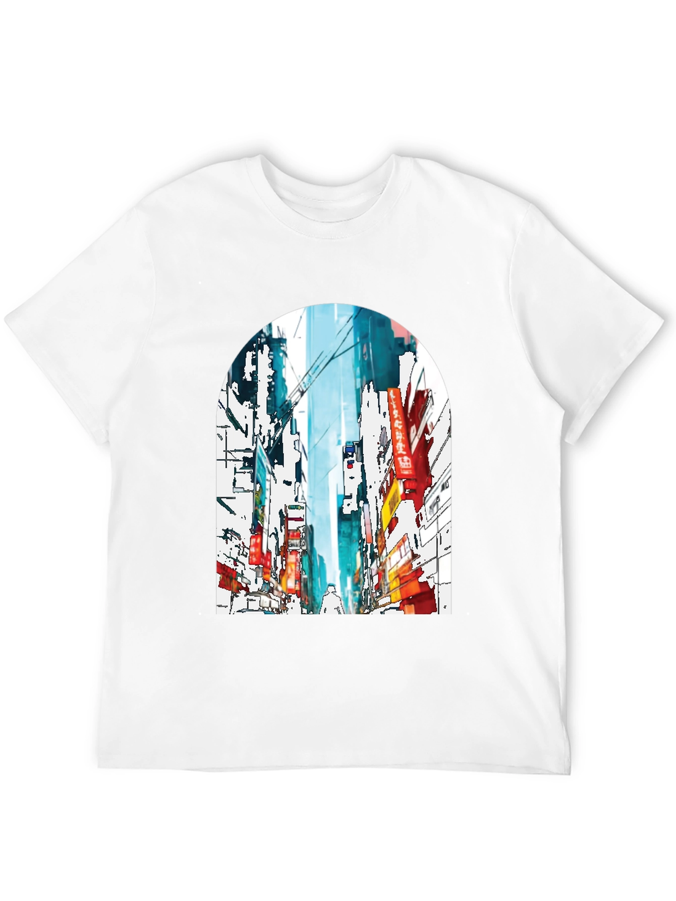 Watercolor Cityscape Graphic T-Shirt