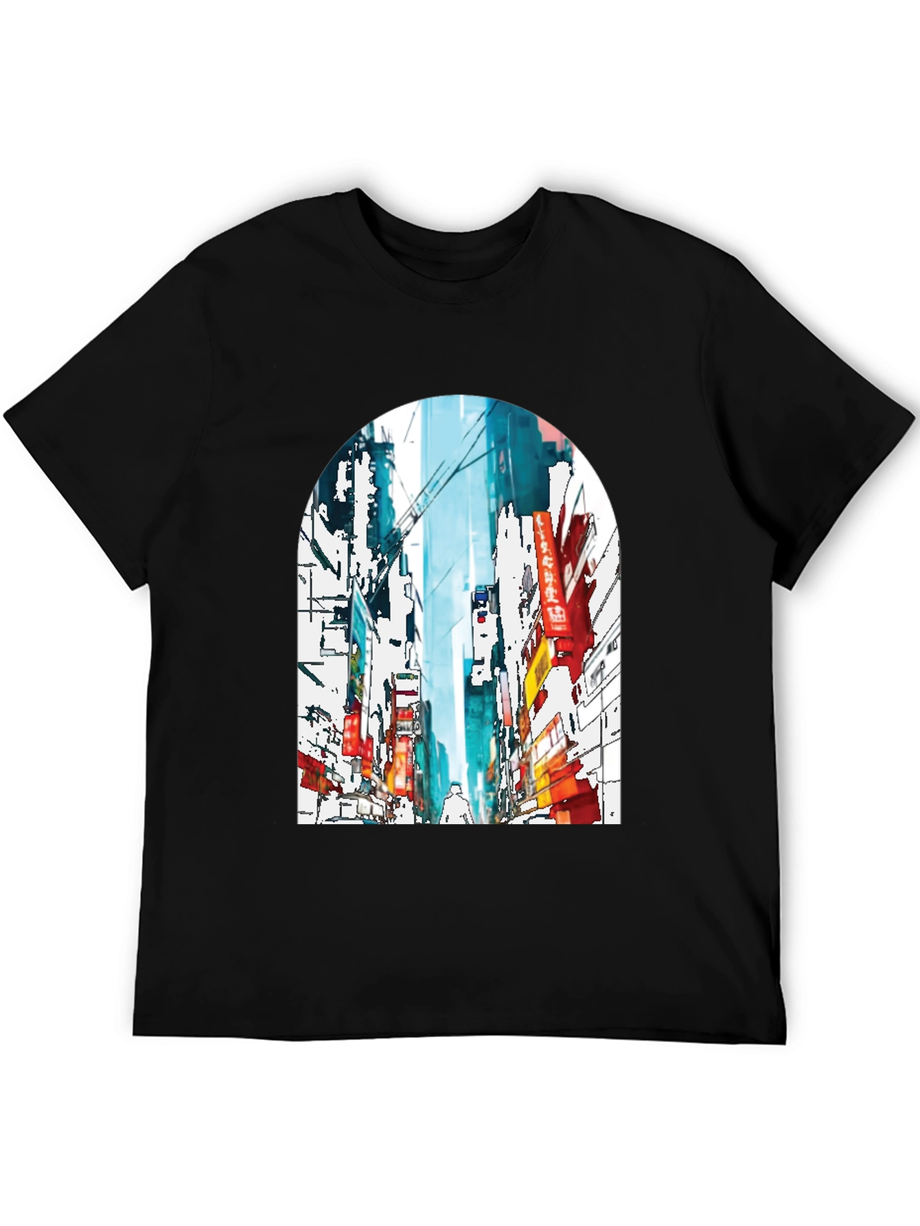 Watercolor Cityscape Graphic T-Shirt