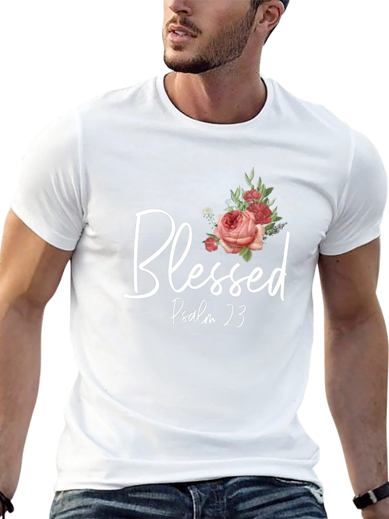 Blessed Psalm 23 Graphic Print T-Shirt