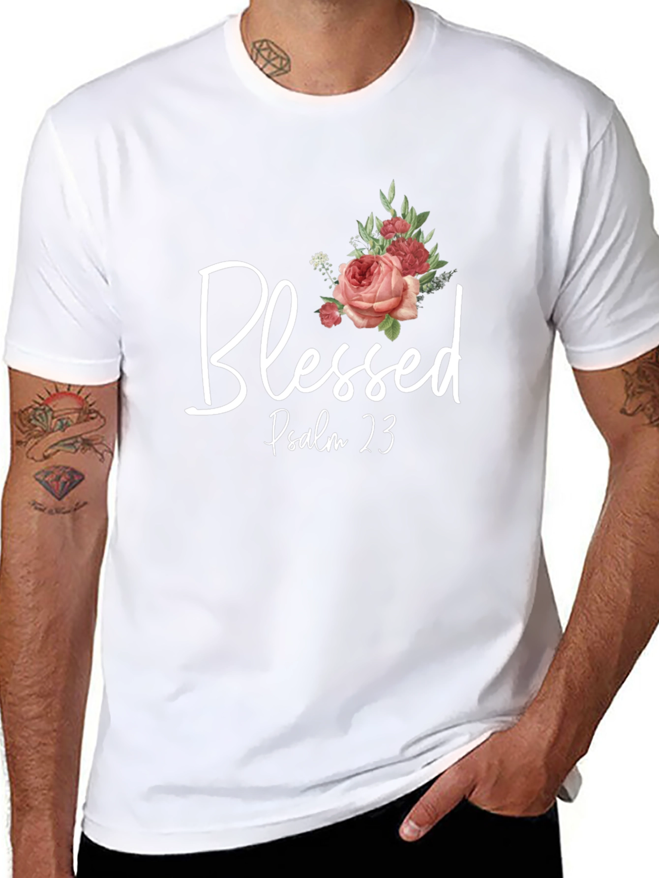 Blessed Psalm 23 Graphic Print T-Shirt