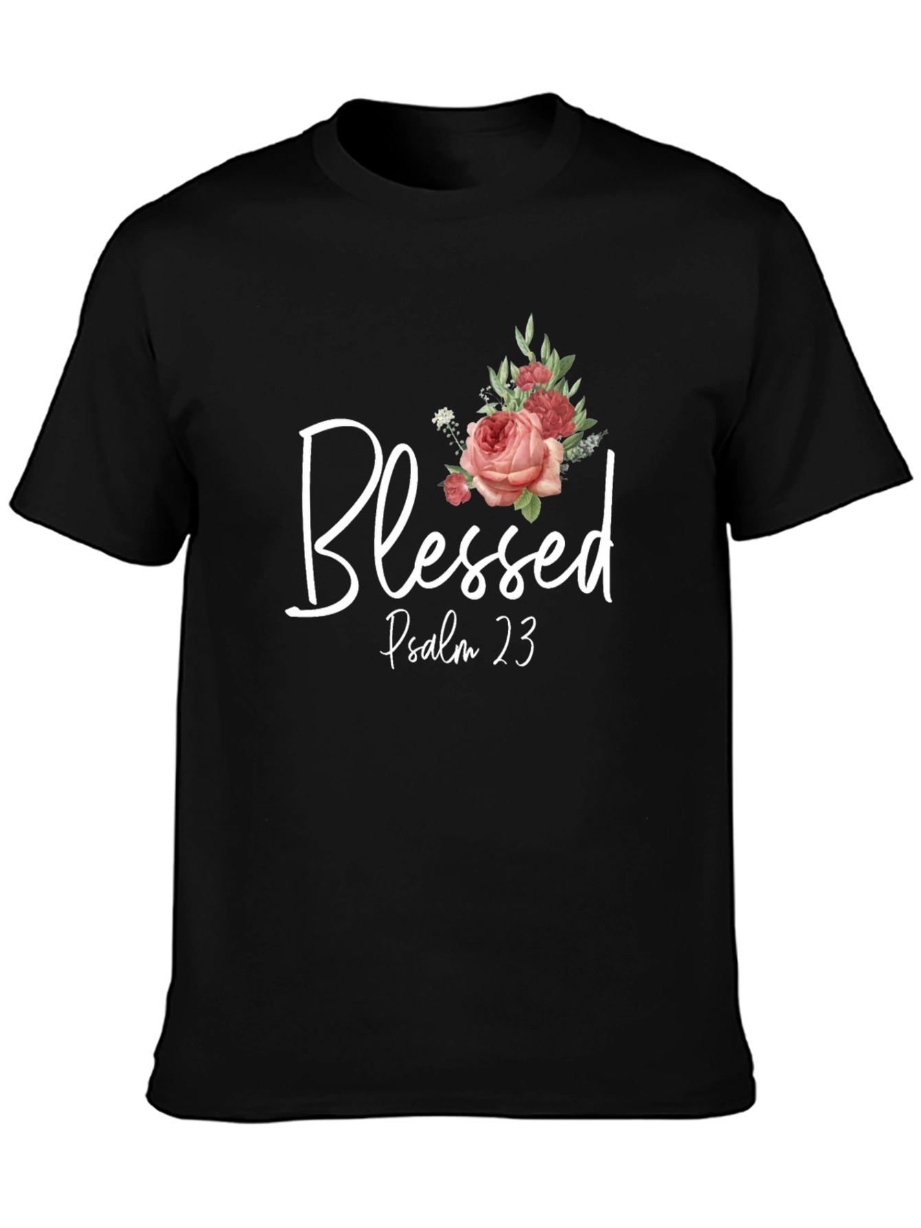 Blessed Psalm 23 Graphic Print T-Shirt