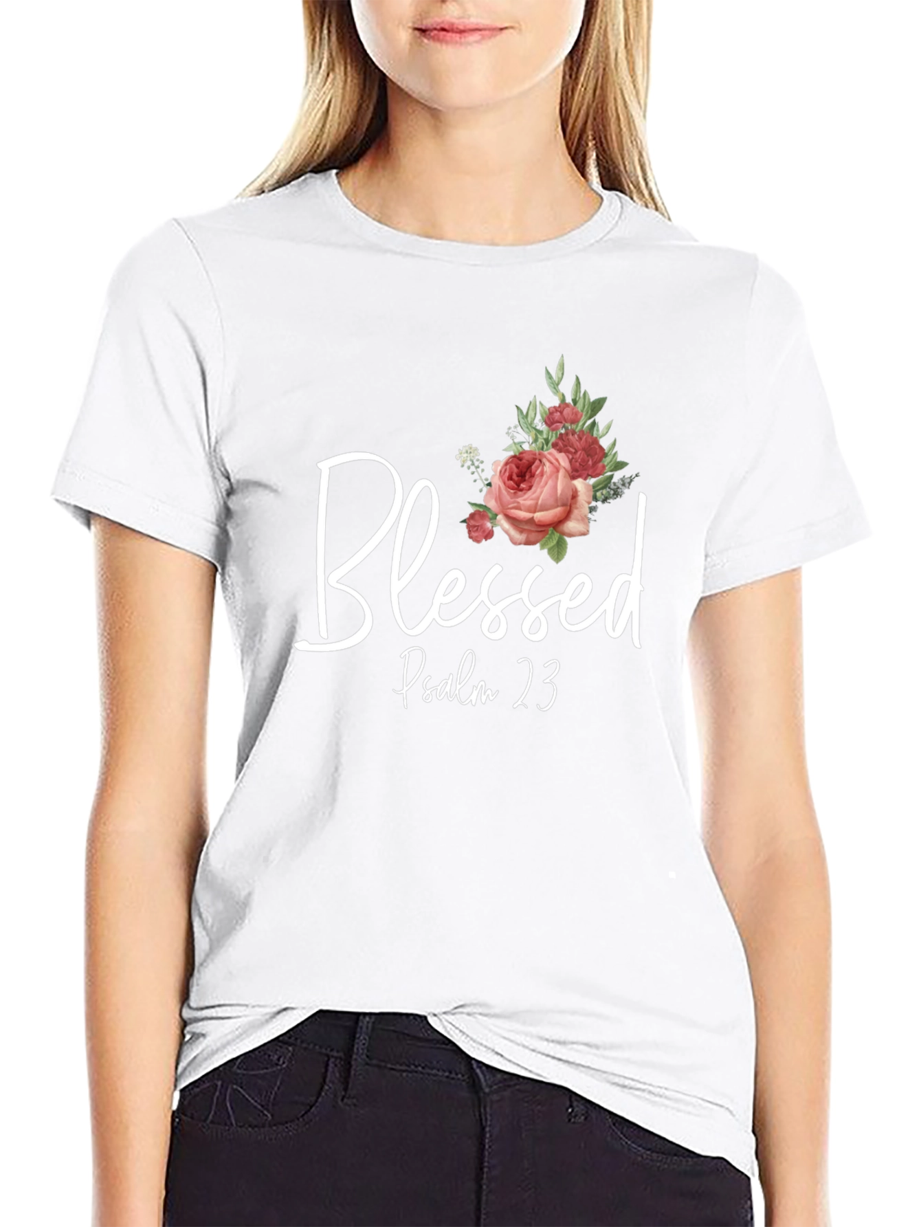 Blessed Psalm 23 Graphic Print T-Shirt