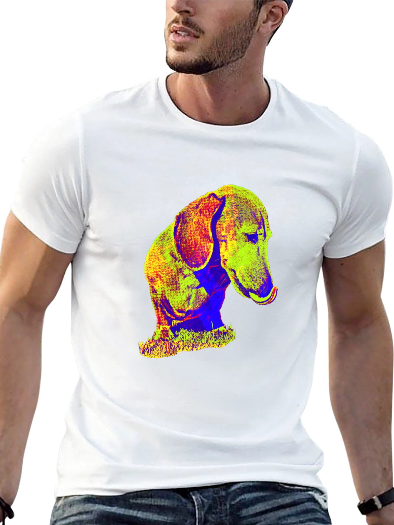 Dachshund Pop Art Graphic Tee - Black