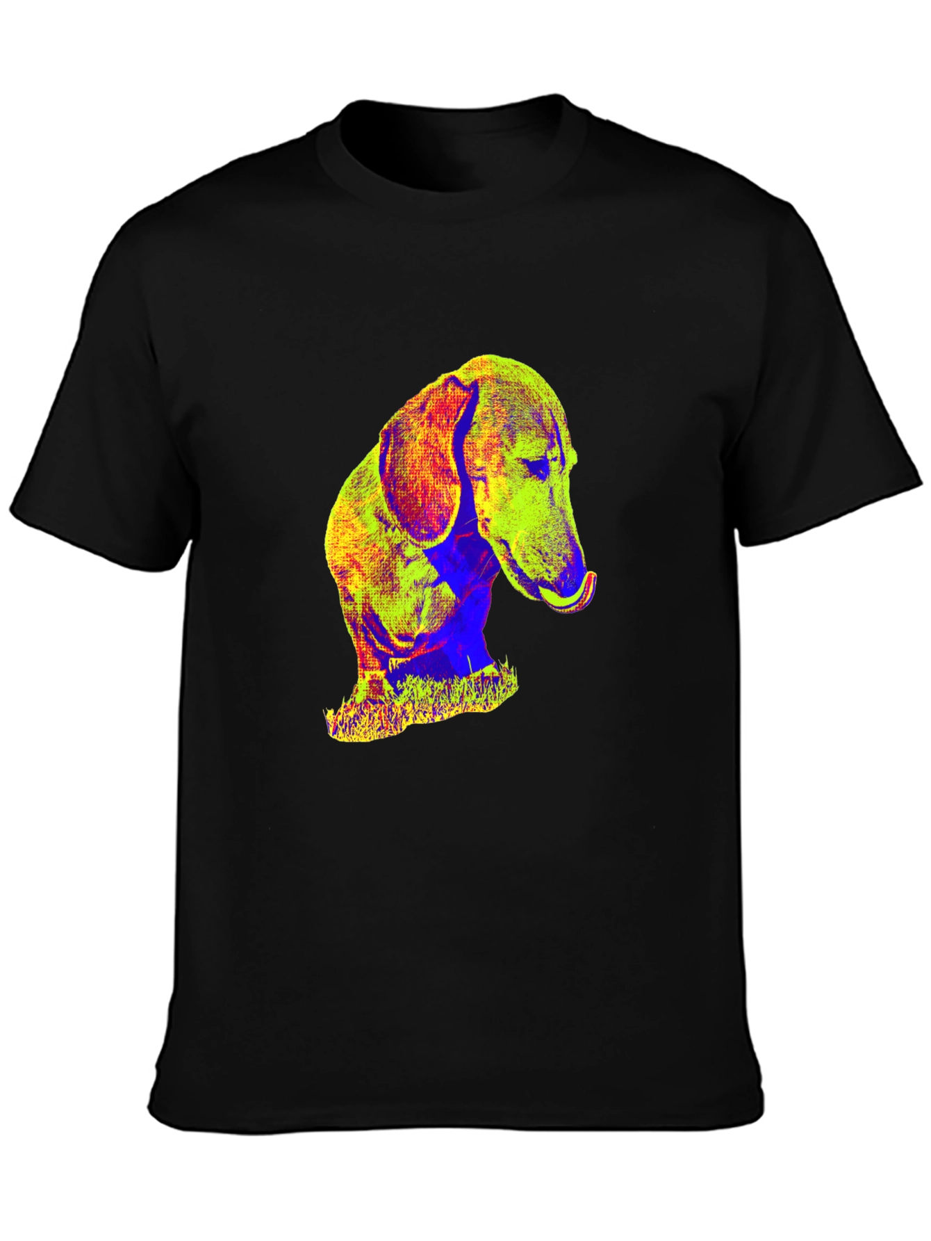 Dachshund Pop Art Graphic Tee - Black