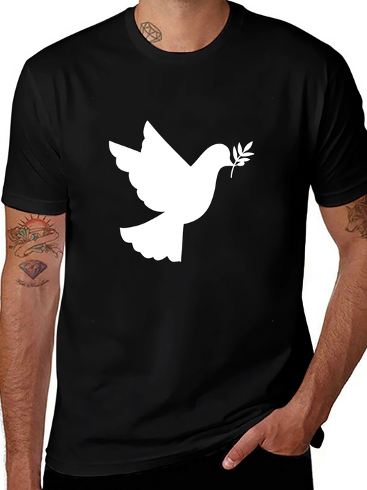 Peace Dove Graphic Tee - Stylish Black Cotton T-Shirt