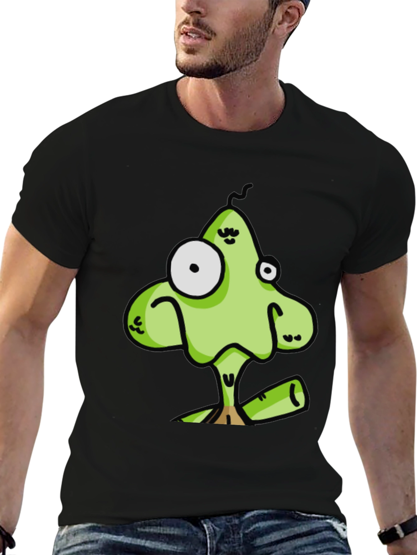 Funny Cartoon Character Black T-Shirt