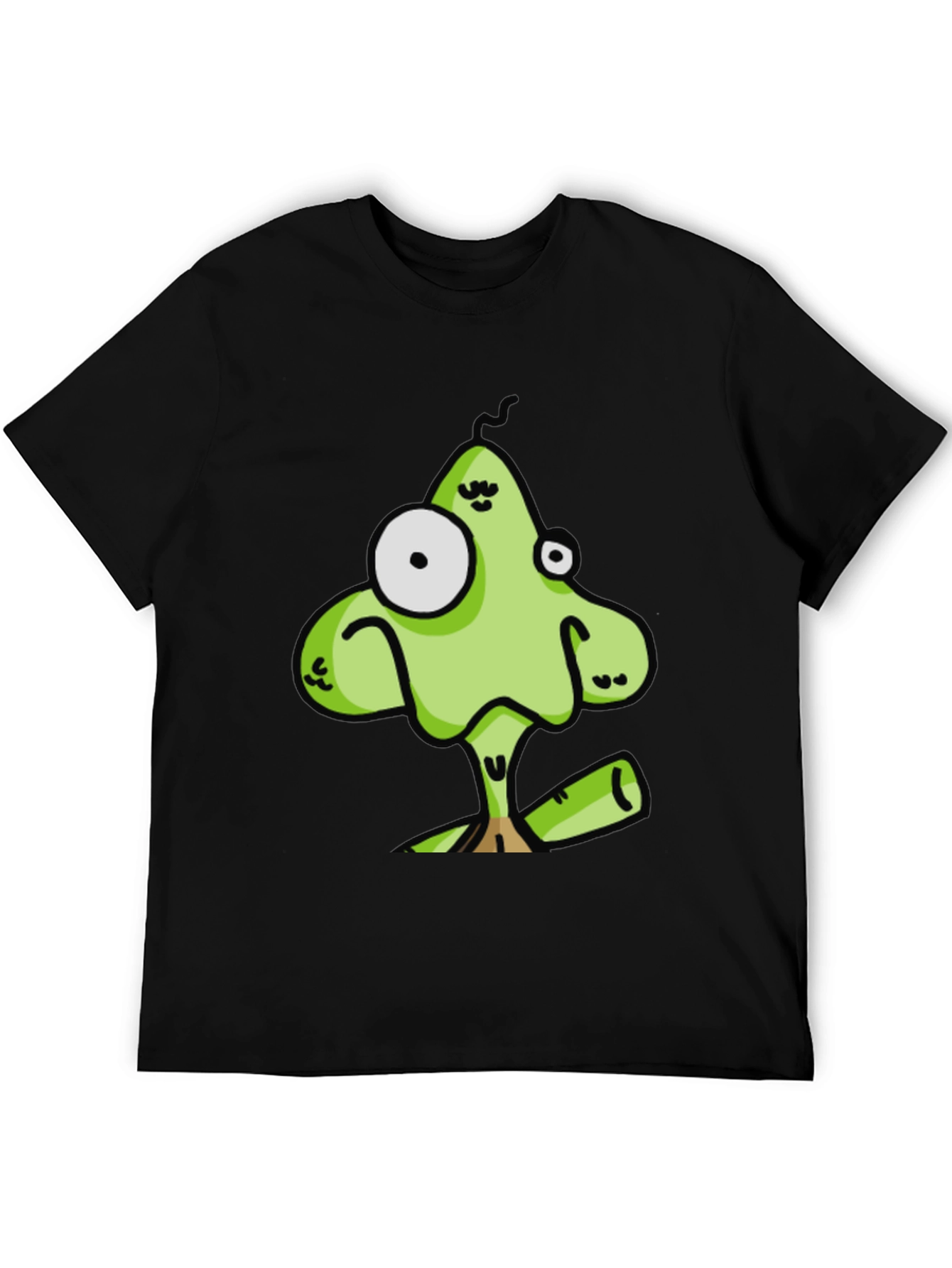 Funny Cartoon Character Black T-Shirt