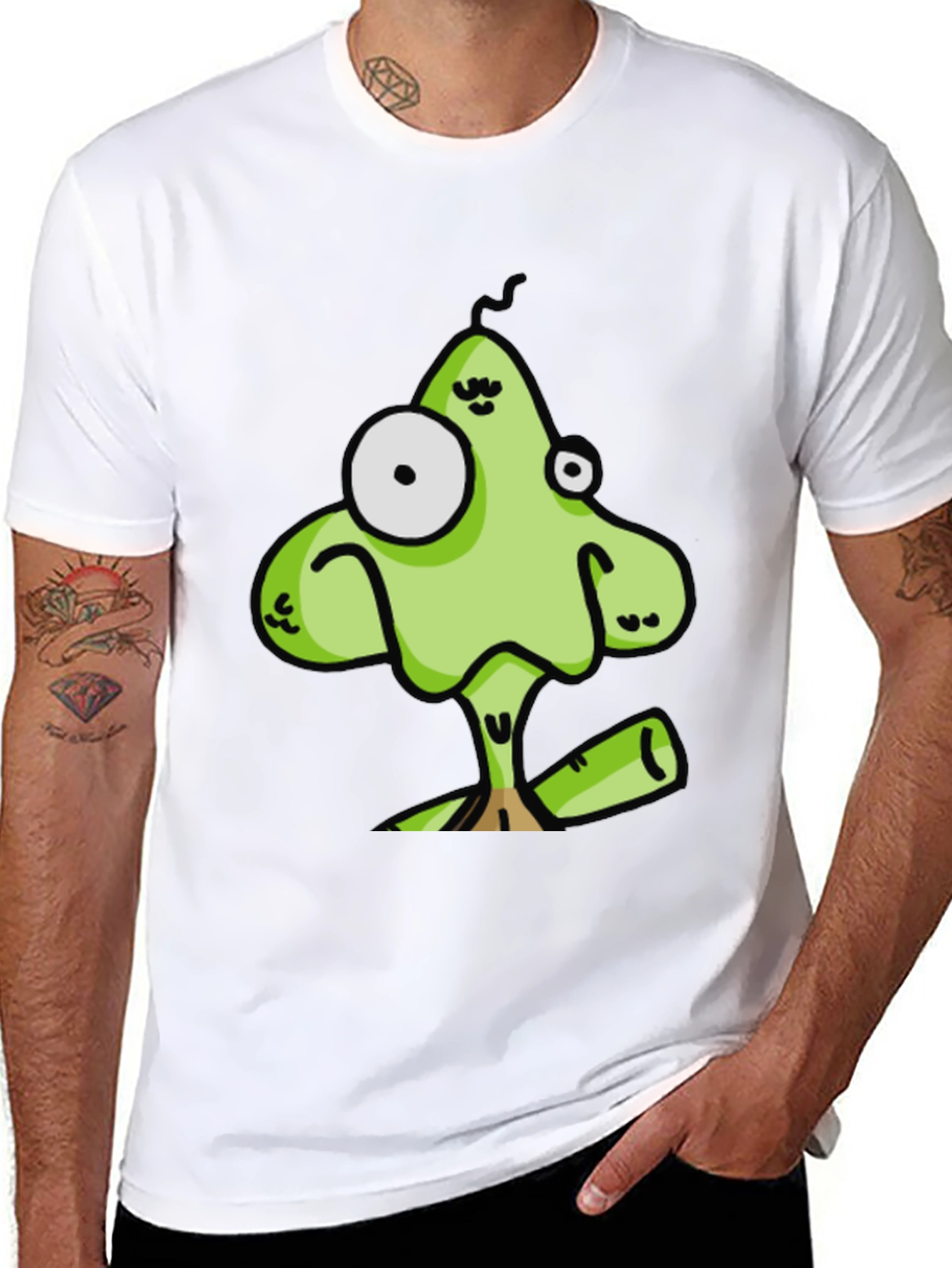 Funny Cartoon Character Black T-Shirt