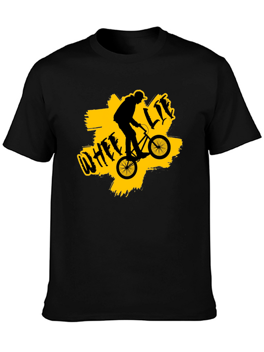 Wheelie Life Black T-Shirt - BMX Rider Graphic Tee