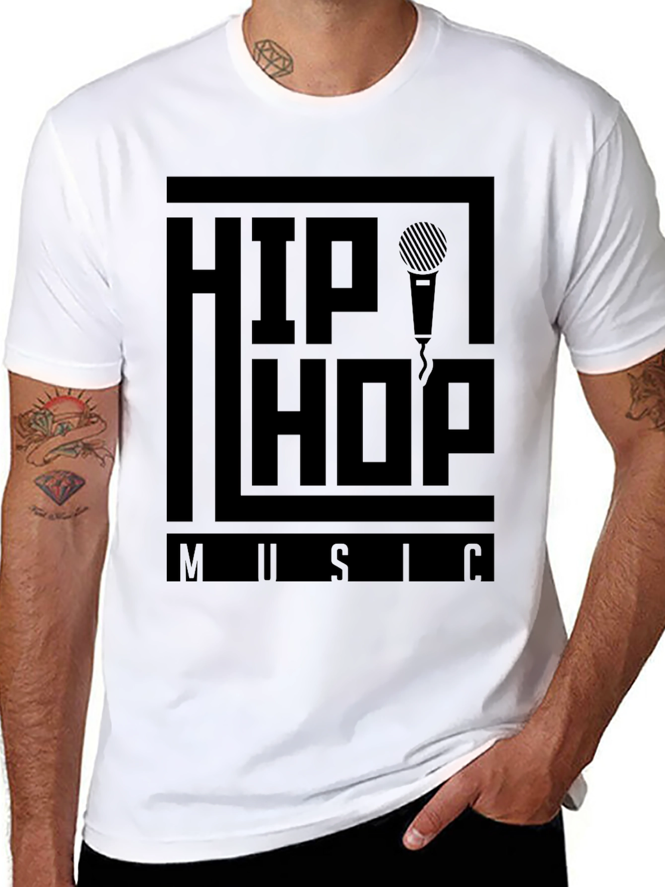 Hip Hop Music T-Shirt - Black Graphic Tee