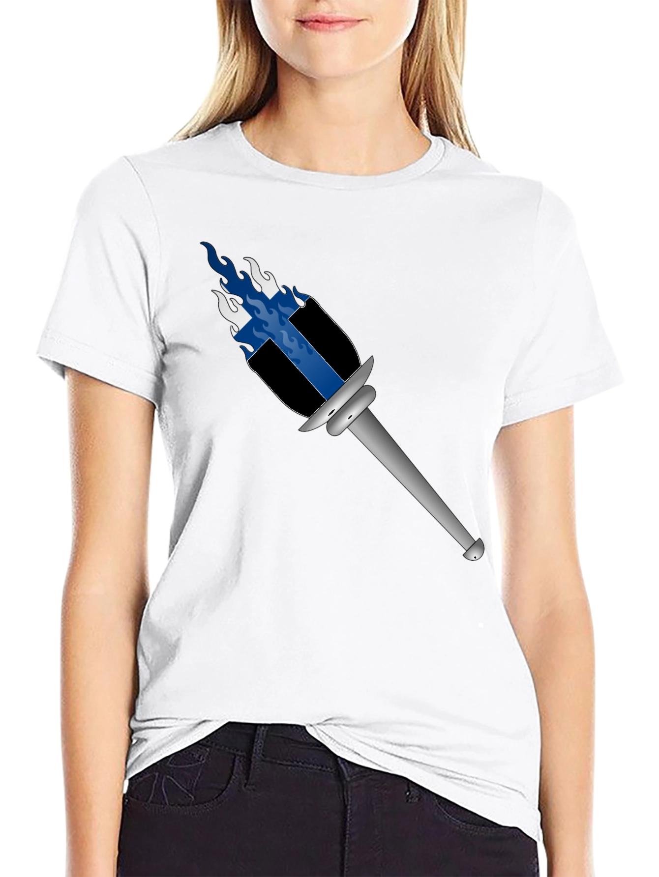 Torch Graphic Tee - Cool Flame Design