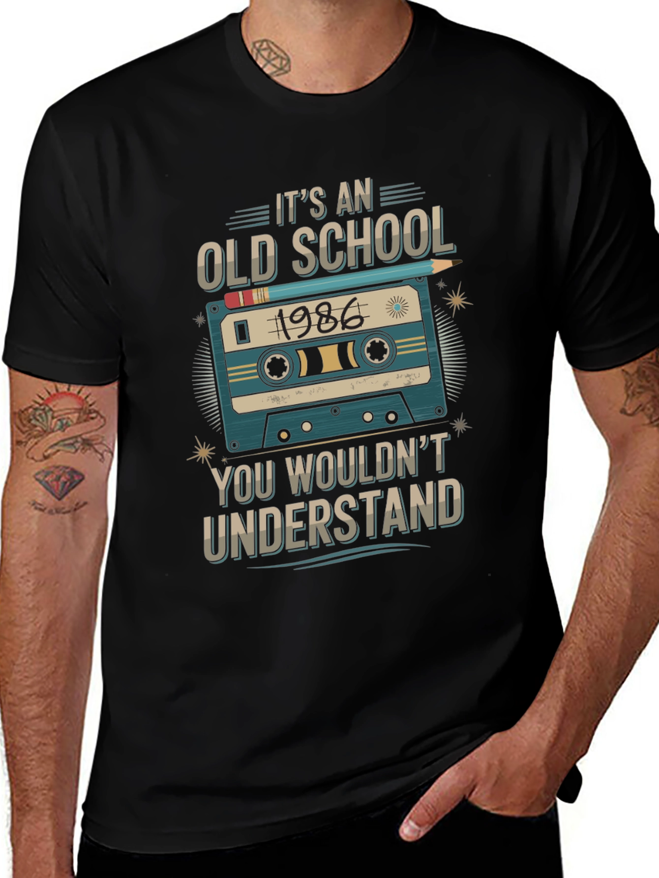 Retro 1986 Cassette Tape Old School T-Shirt