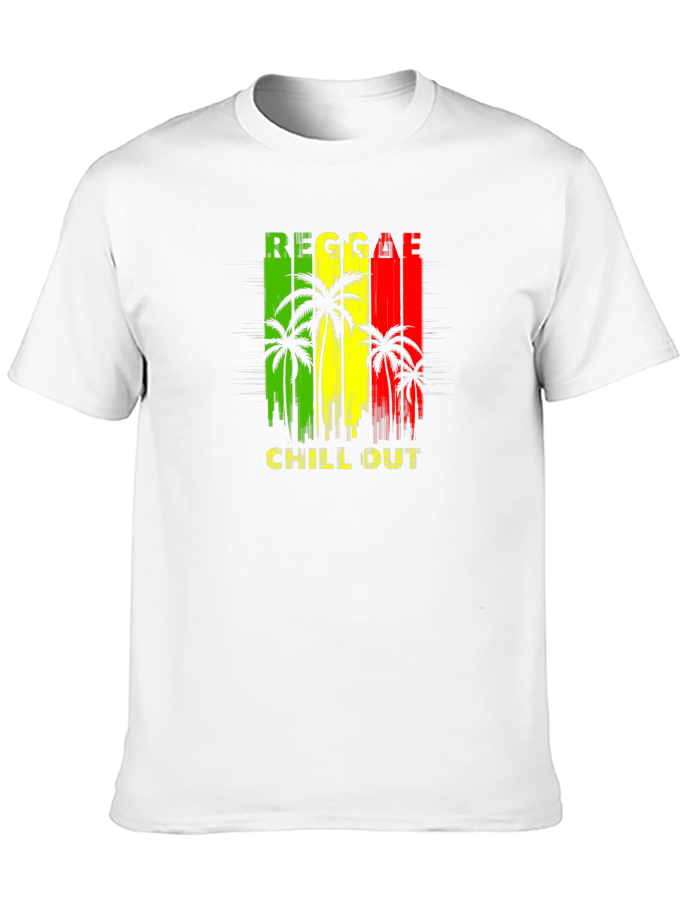 Reggae Chill Out Black T-Shirt with Palm Tree Design