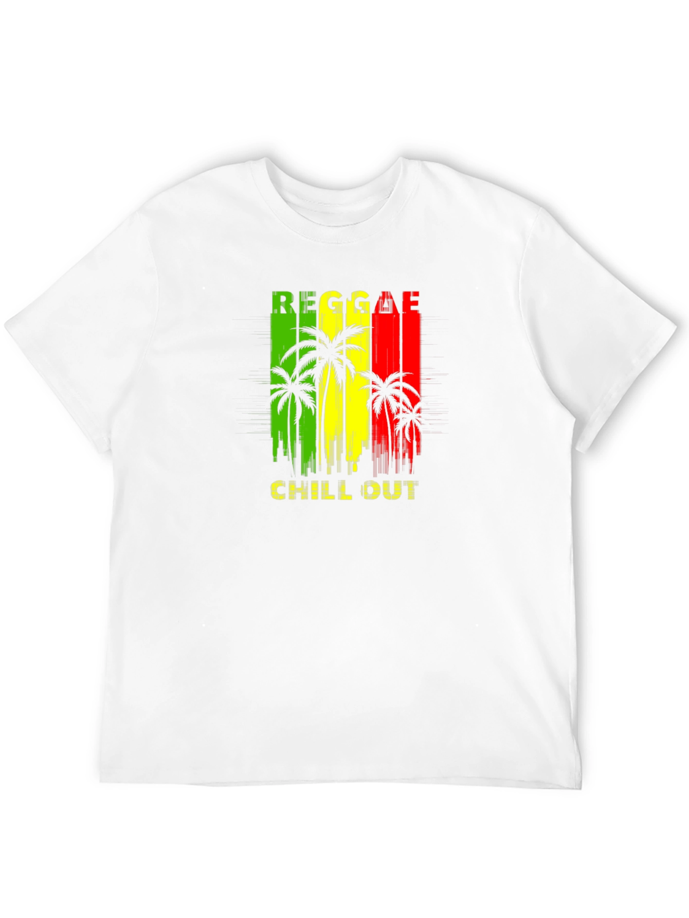 Reggae Chill Out Black T-Shirt with Palm Tree Design