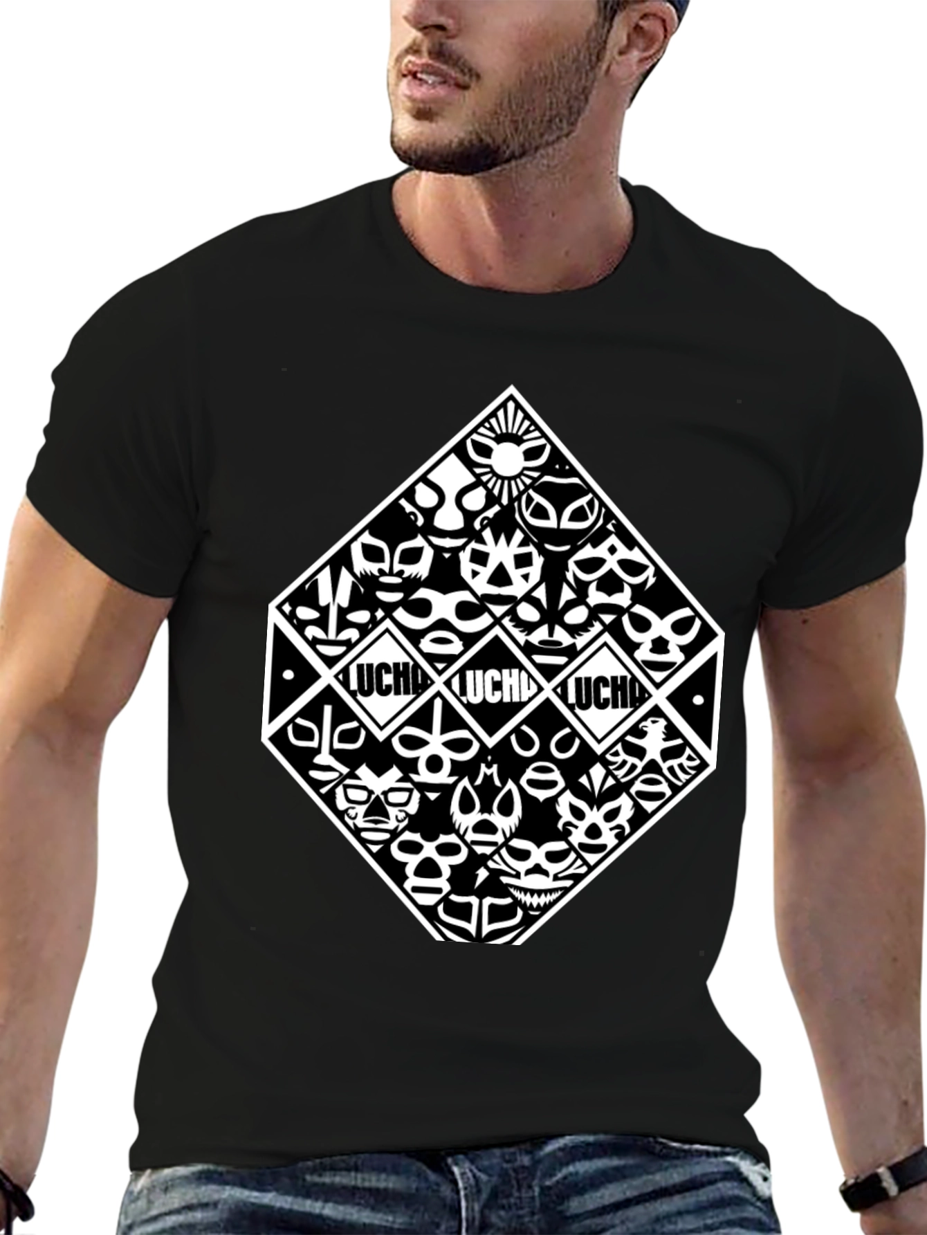 Lucha Libre Masks Black T-Shirt