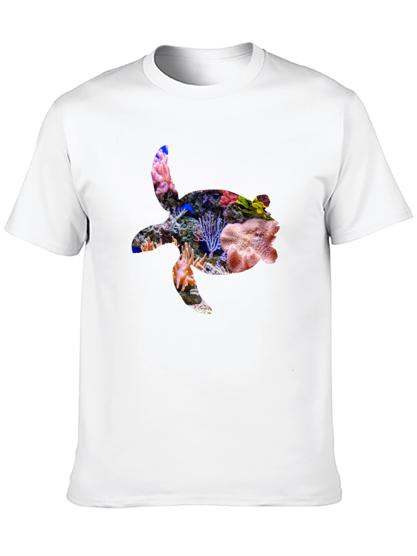 Coral Turtle Graphic Tee - Black