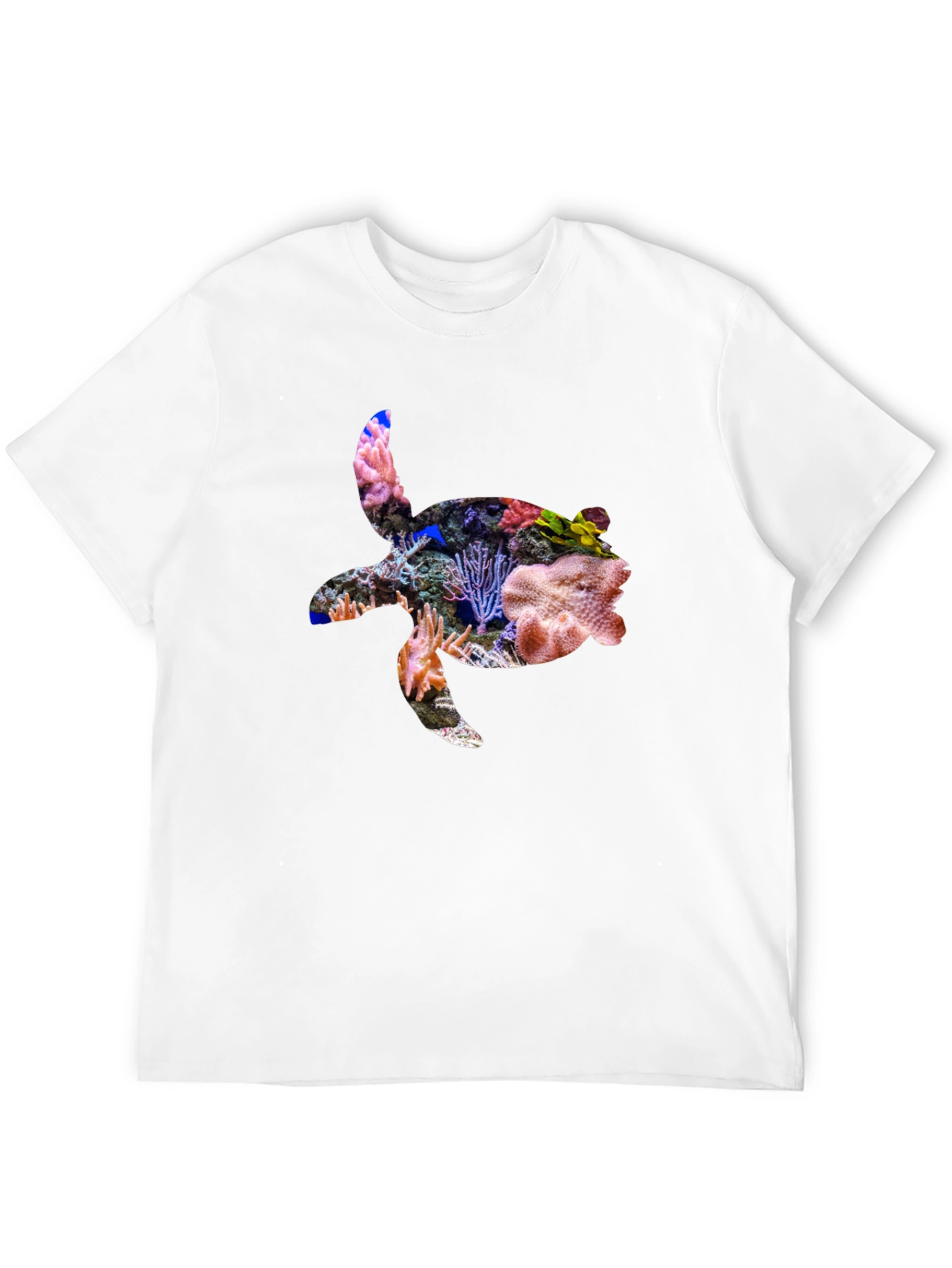 Coral Turtle Graphic Tee - Black