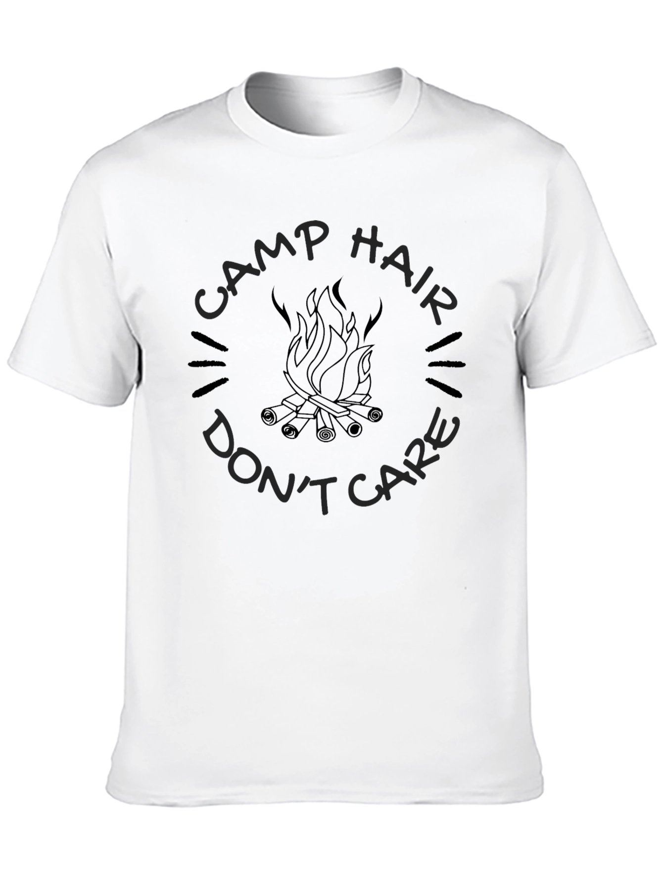 Camp Hair Dont Care T-Shirt - Black
