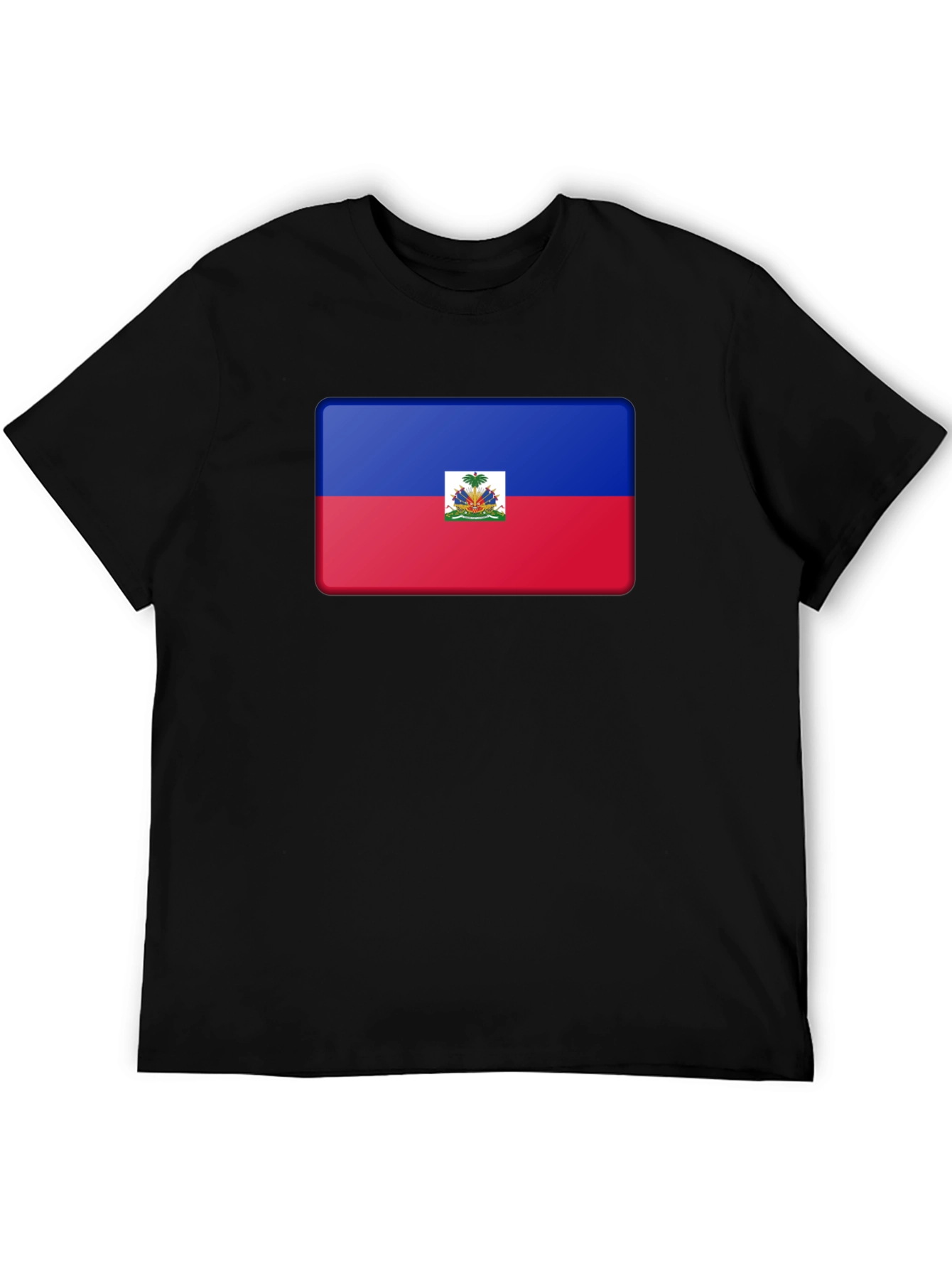 Haiti Flag T-Shirt - Black Casual Tee