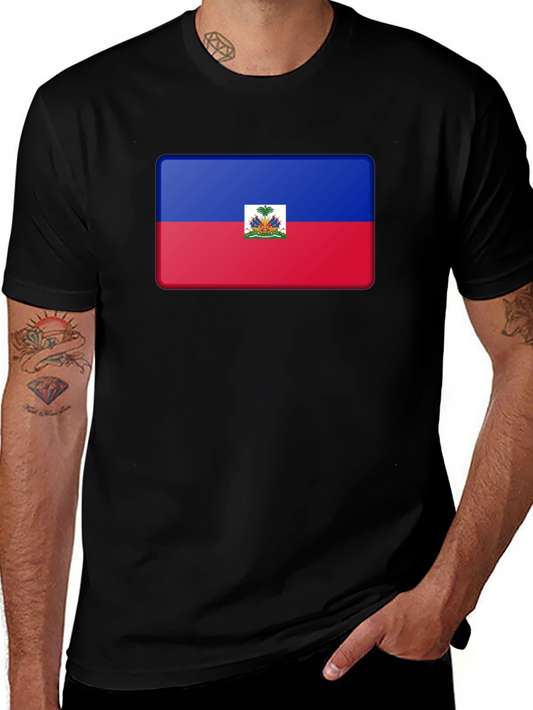 Haiti Flag T-Shirt - Black Casual Tee