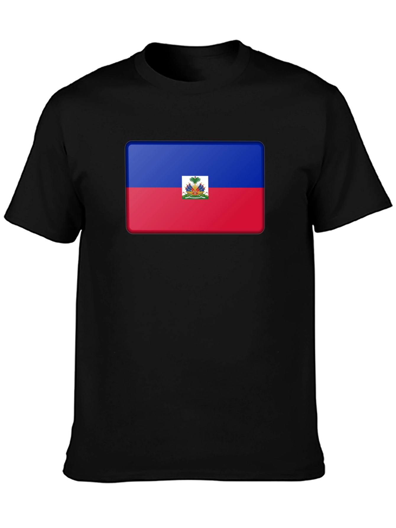 Haiti Flag T-Shirt - Black Casual Tee