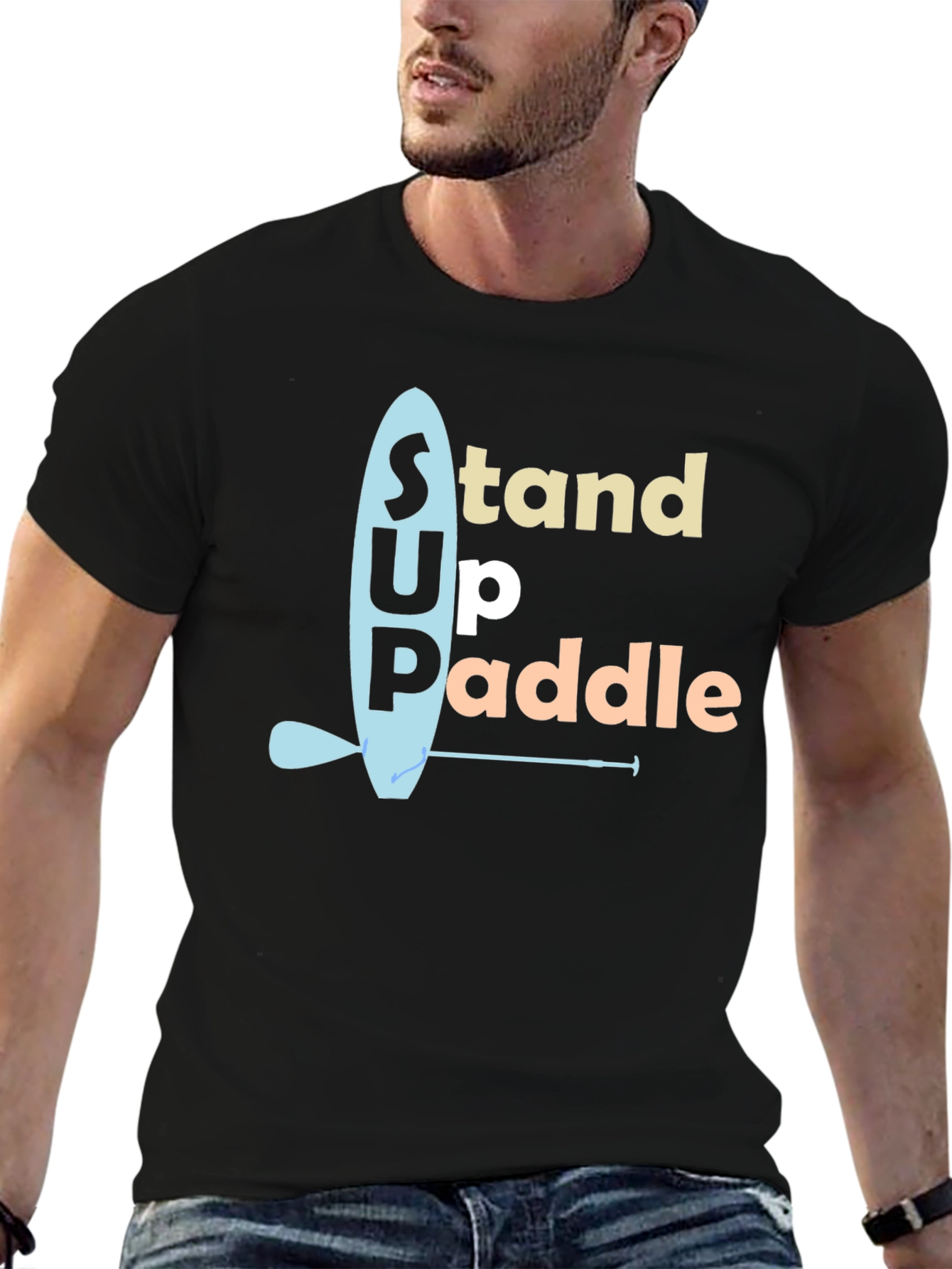 Stand Up Paddle Graphic Tee - Black