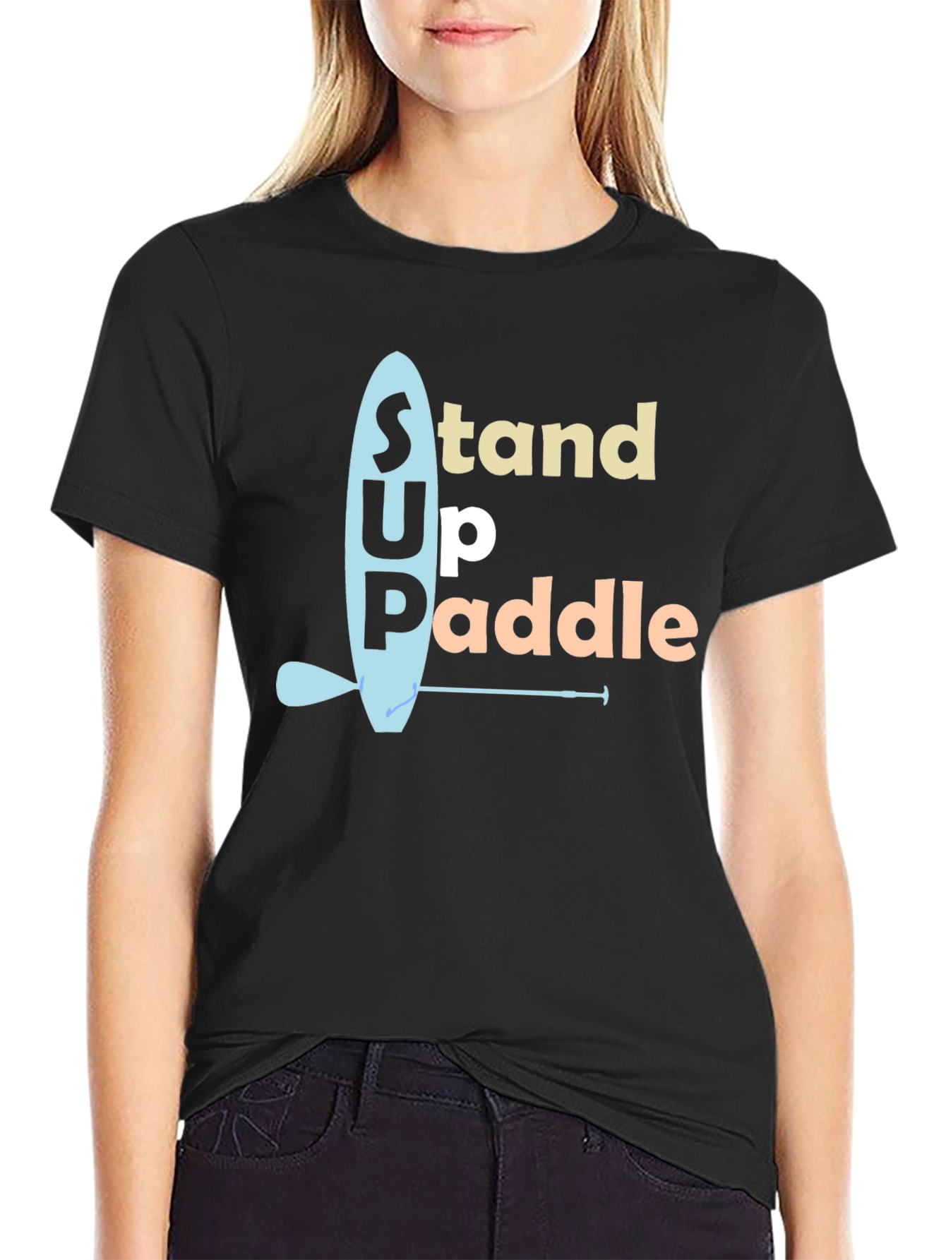 Stand Up Paddle Graphic Tee - Black