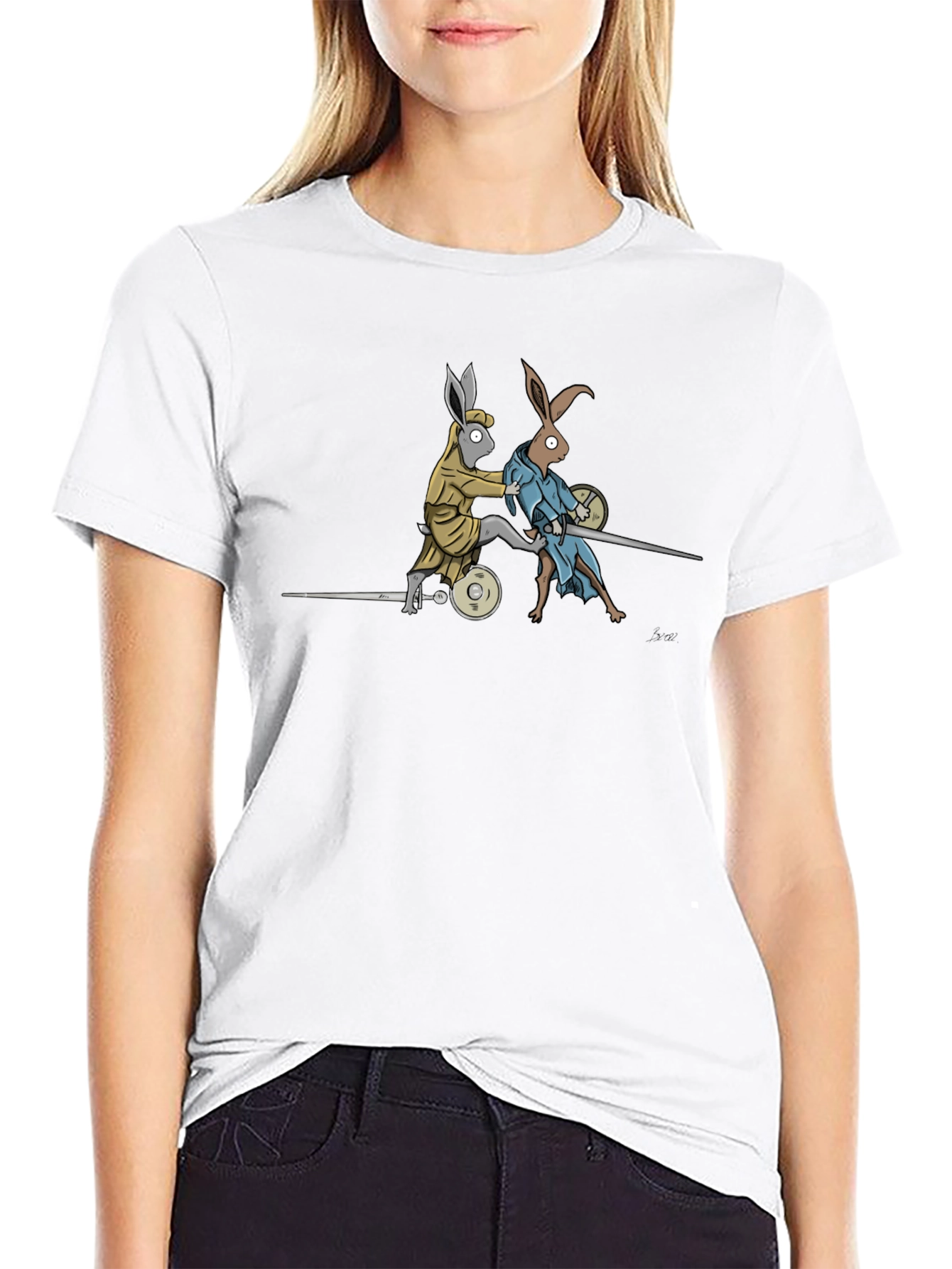 Fencing Rabbits Graphic Tee - Unique Design
