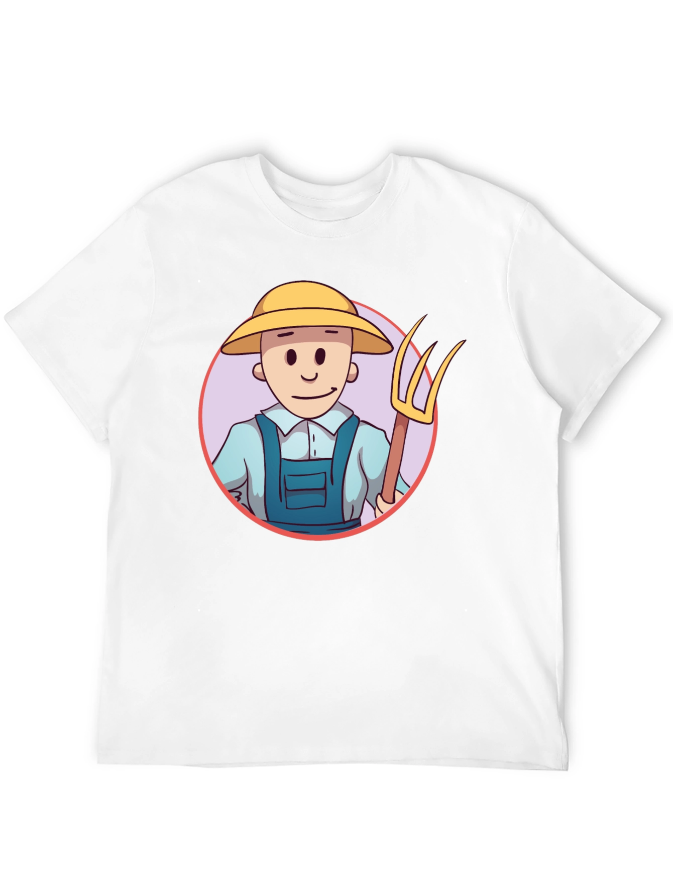 Cartoon Farmer Graphic Tee - Black