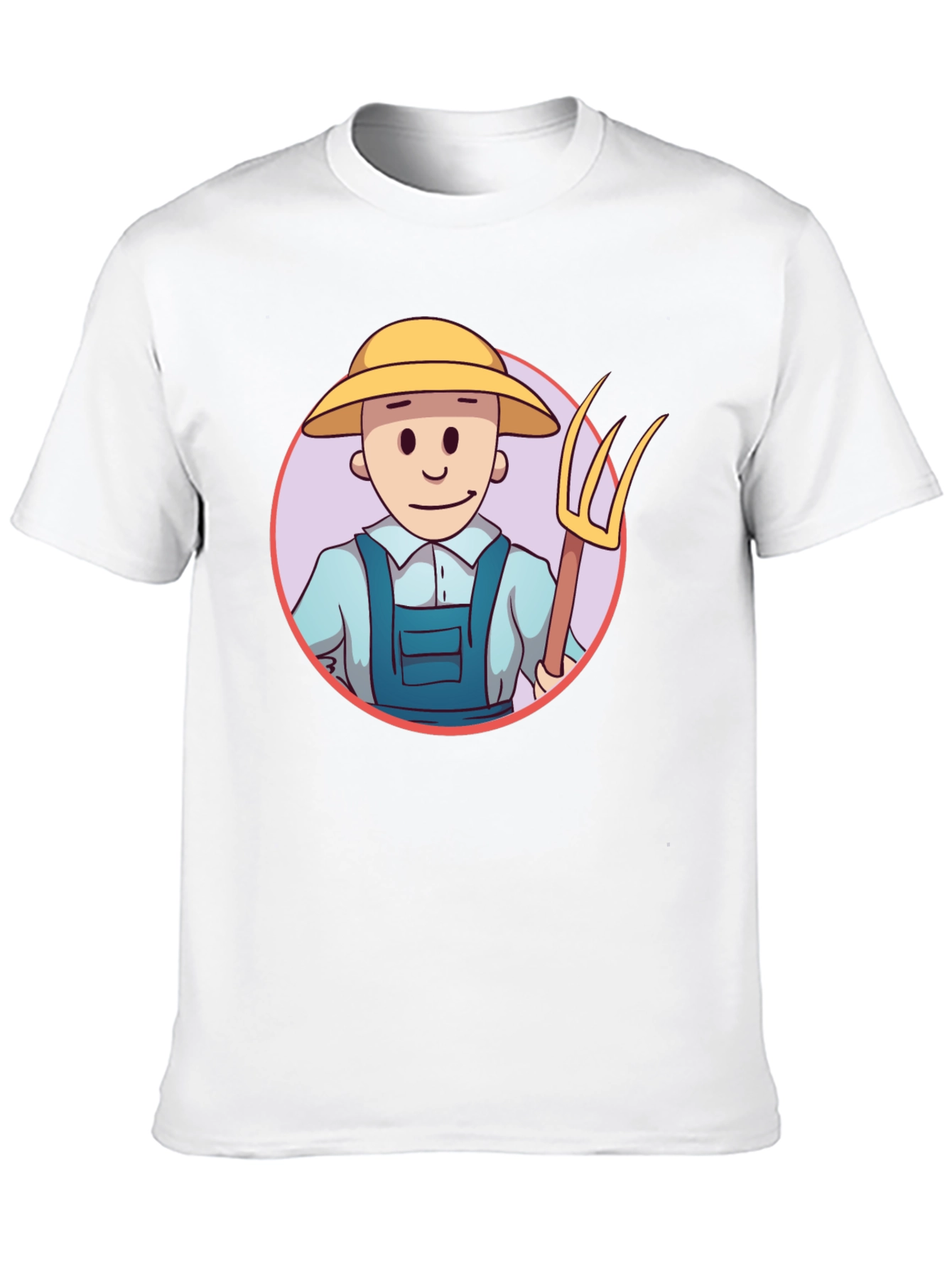 Cartoon Farmer Graphic Tee - Black