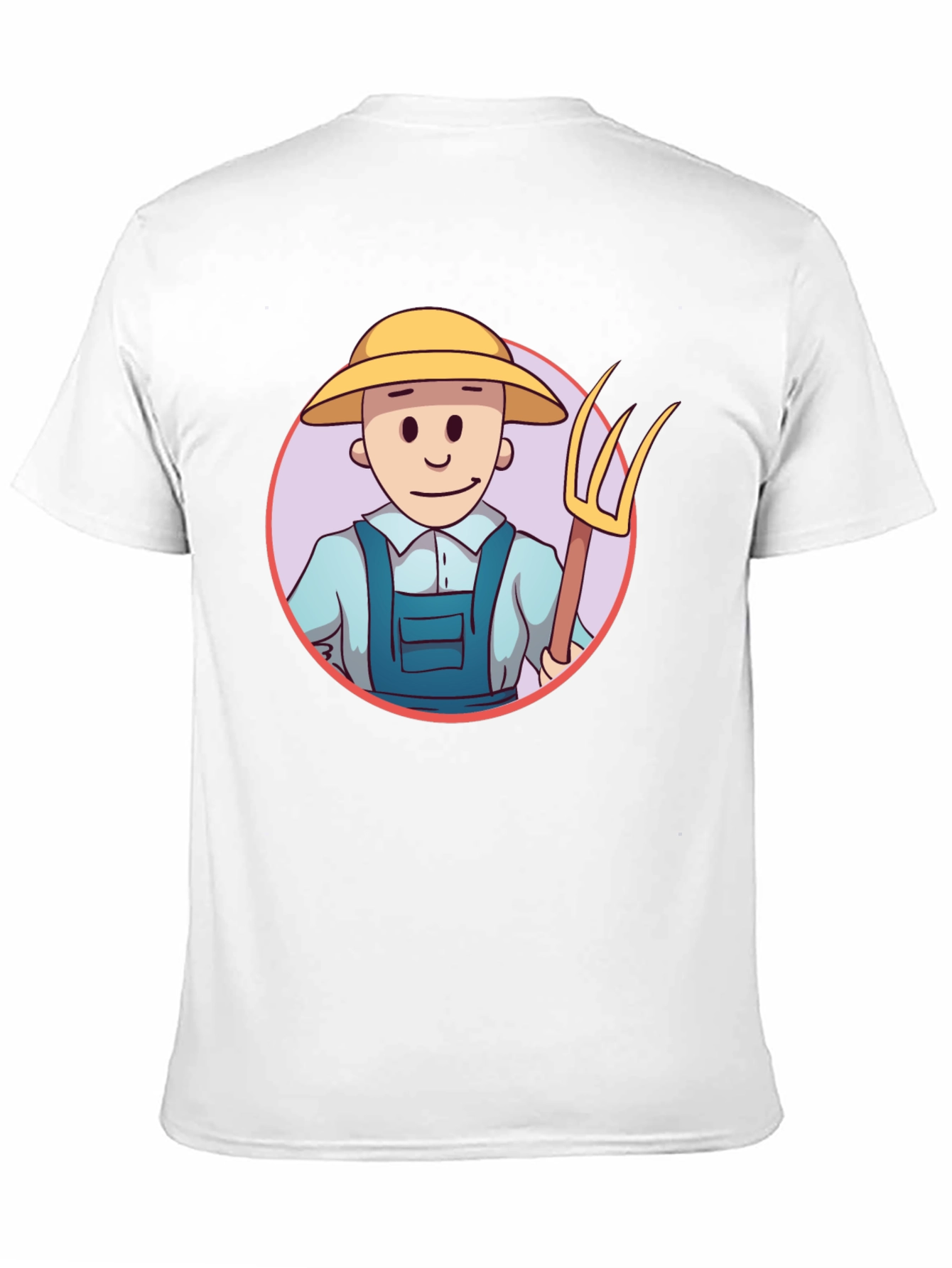Cartoon Farmer Graphic Tee - Black