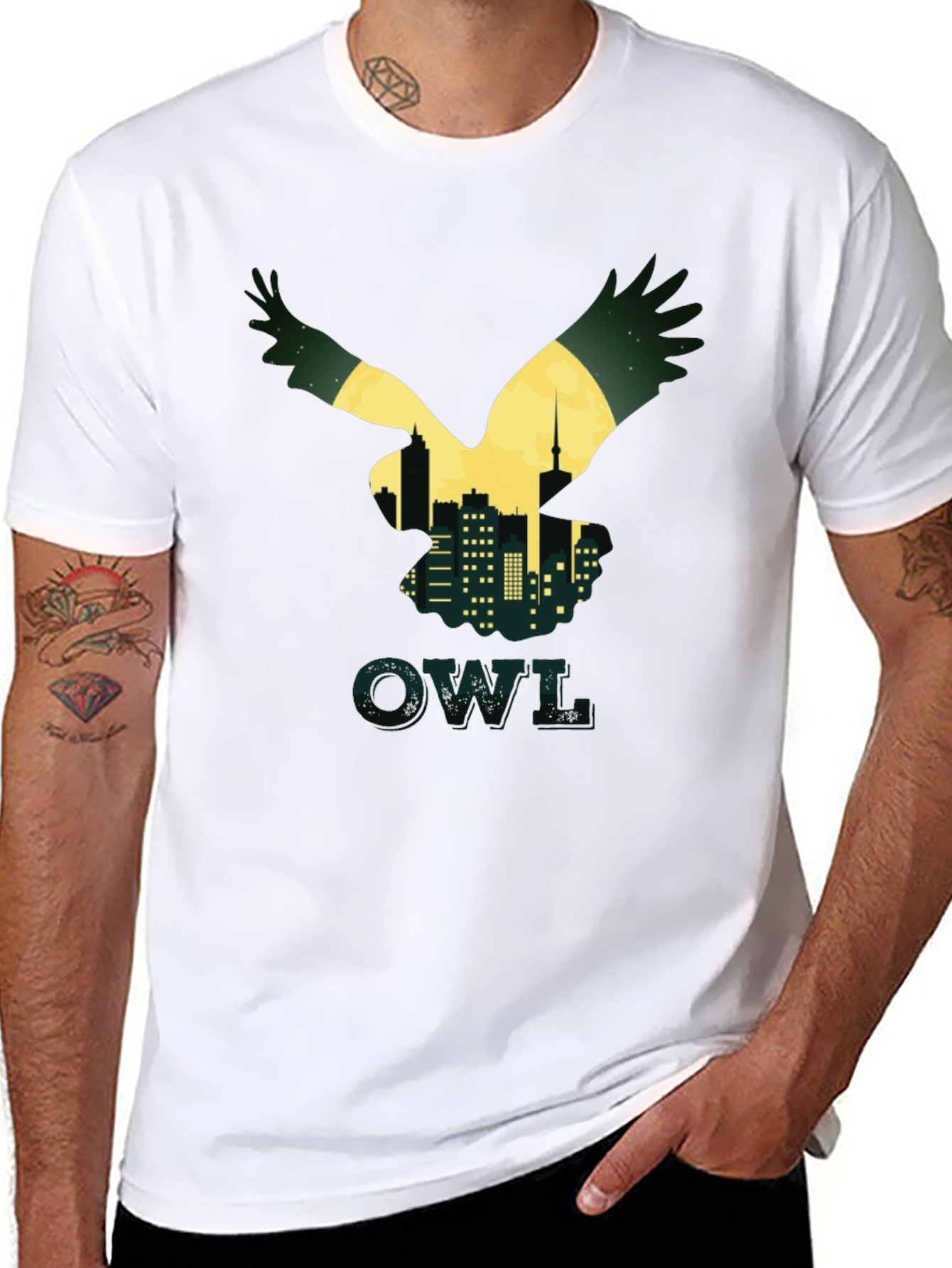 Owl Cityscape Graphic Tee