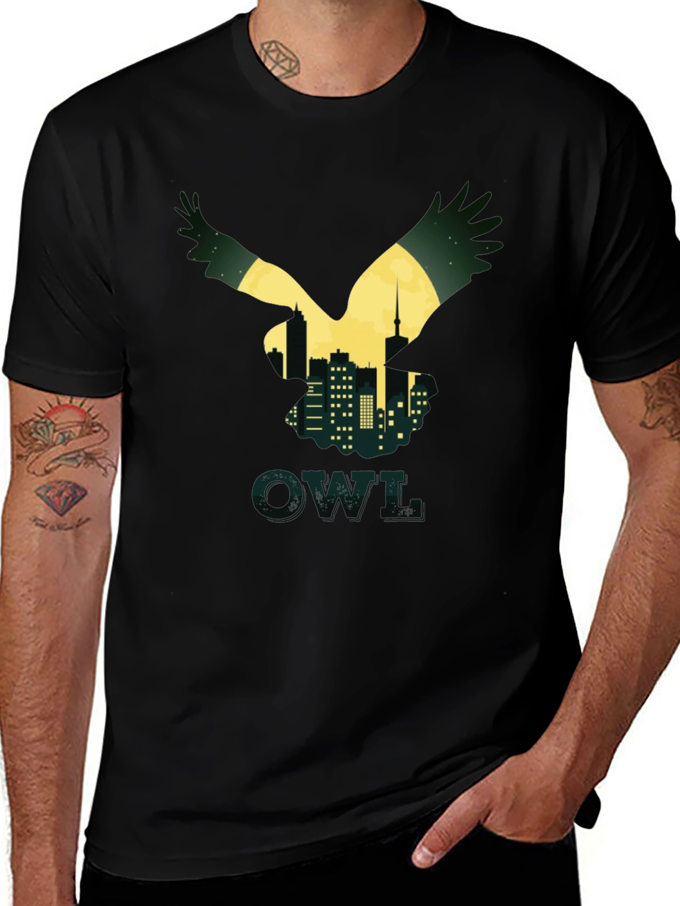 Owl Cityscape Graphic Tee