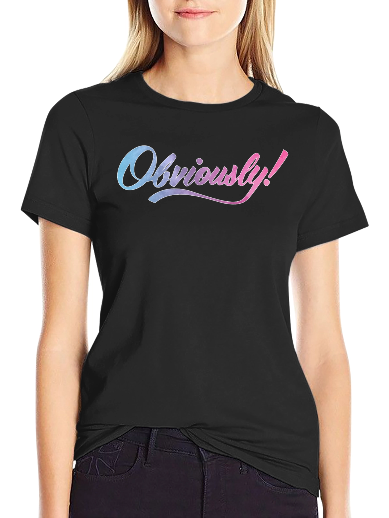 Obviously! Graphic Print Crew Neck Tee