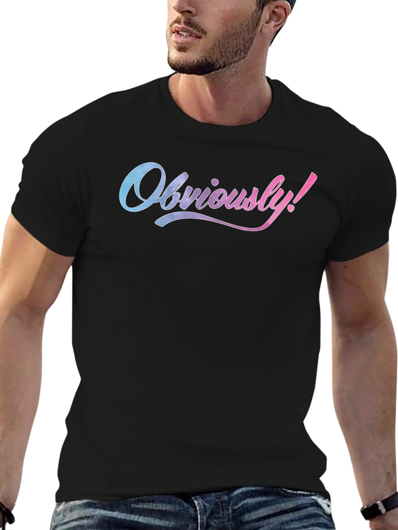 Obviously! Graphic Print Crew Neck Tee