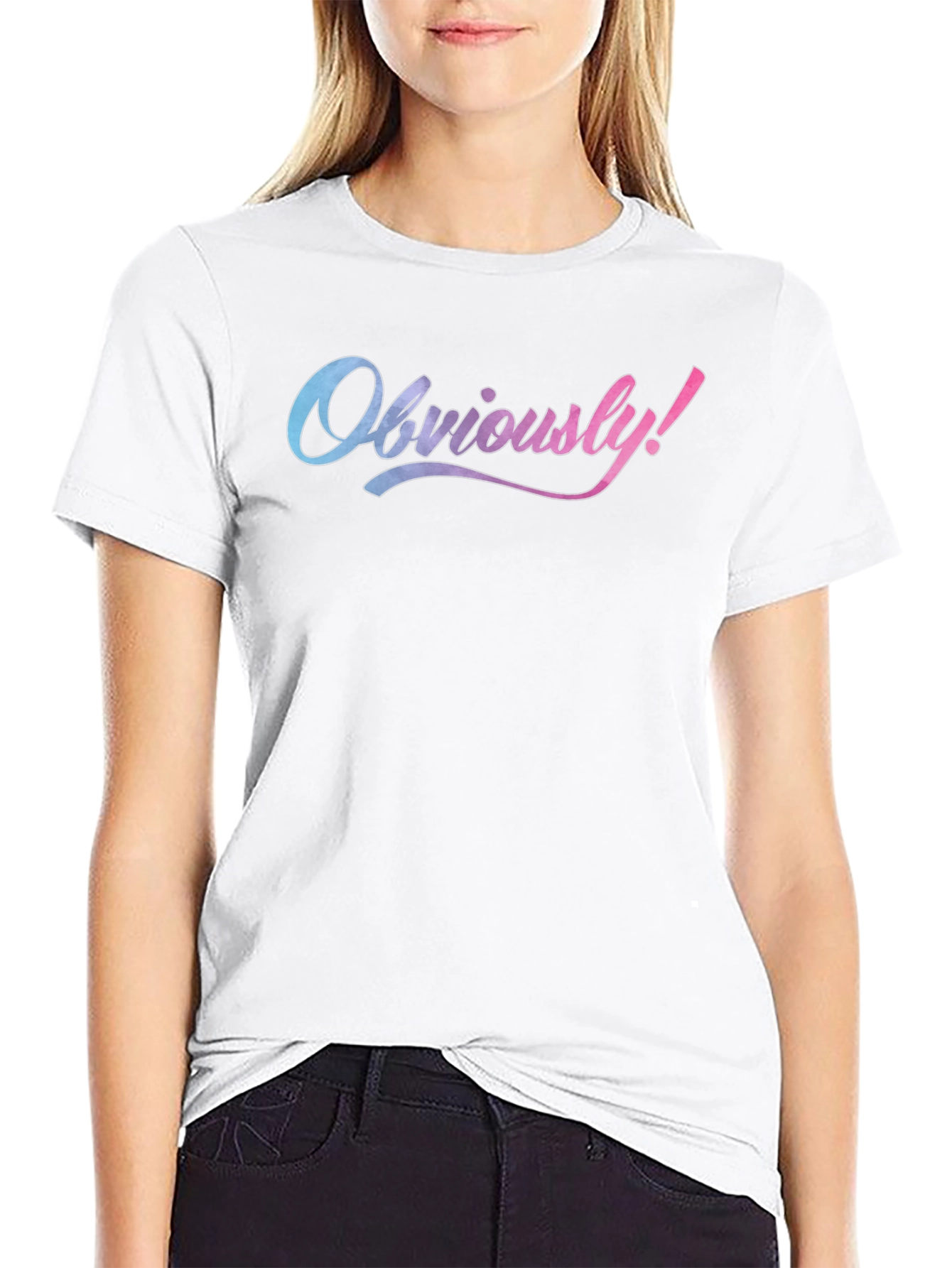 Obviously! Graphic Print Crew Neck Tee