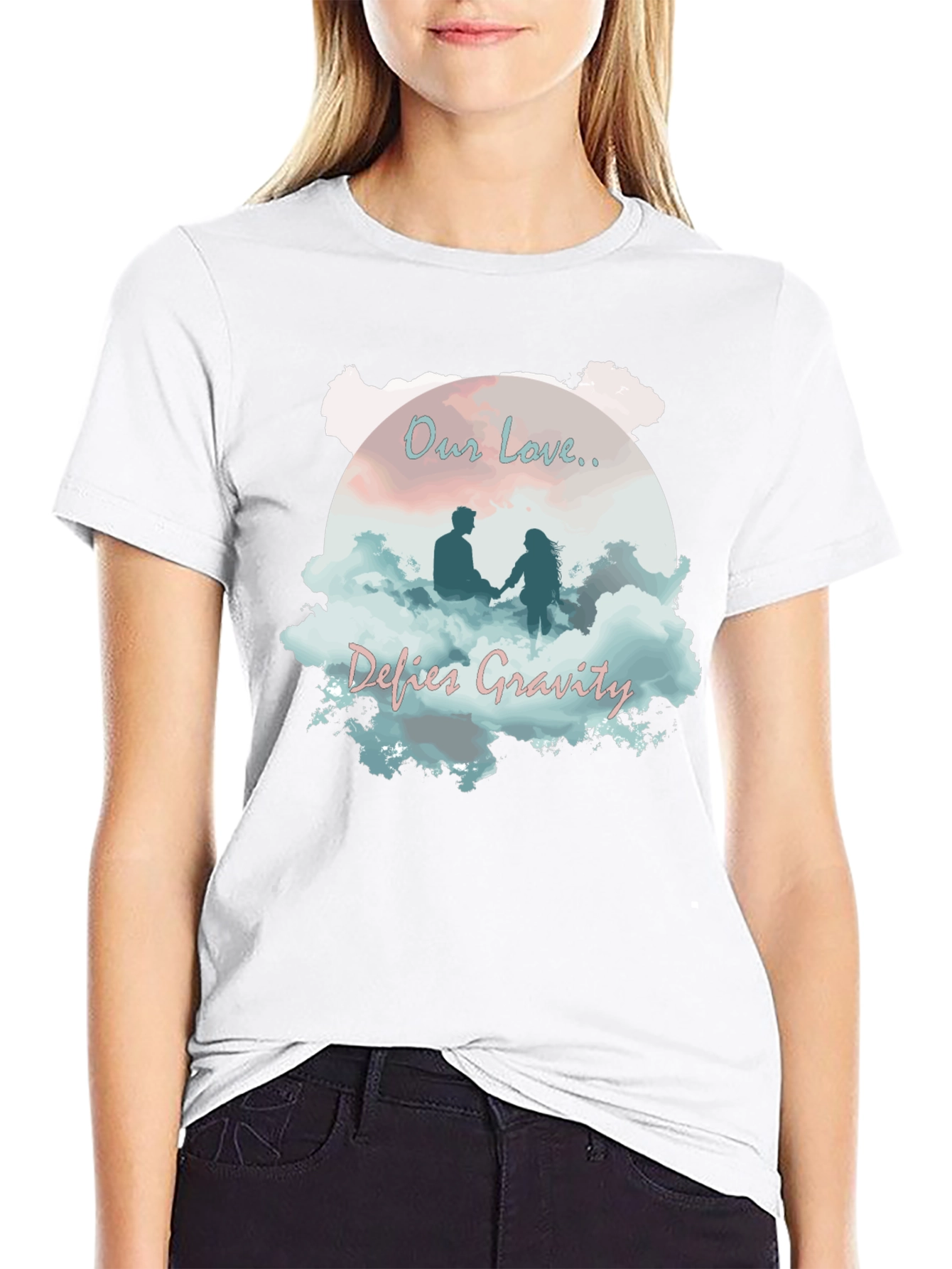 Our Love Defies Gravity Black T-Shirt