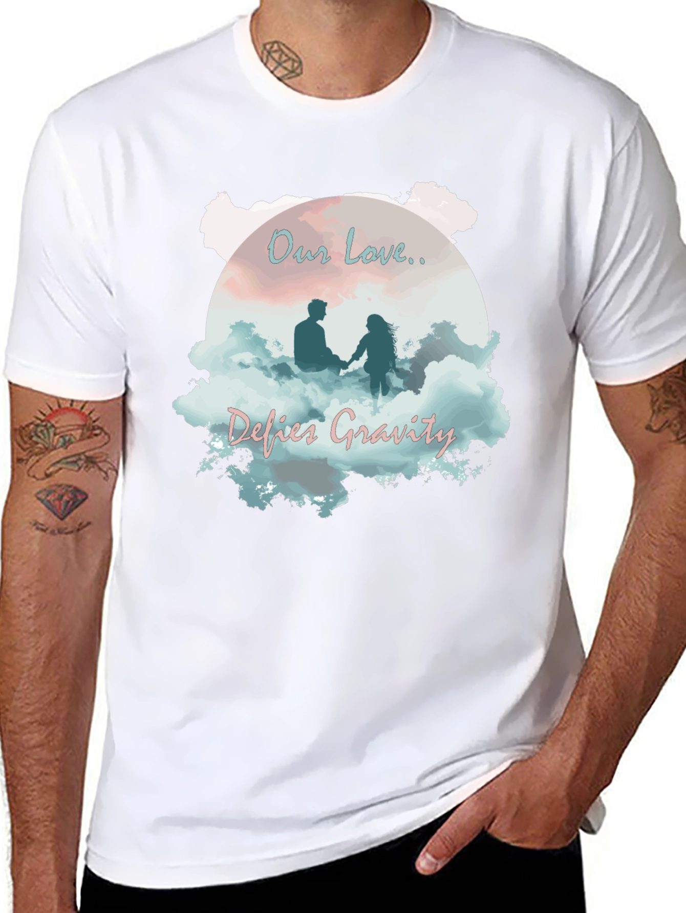 Our Love Defies Gravity Black T-Shirt