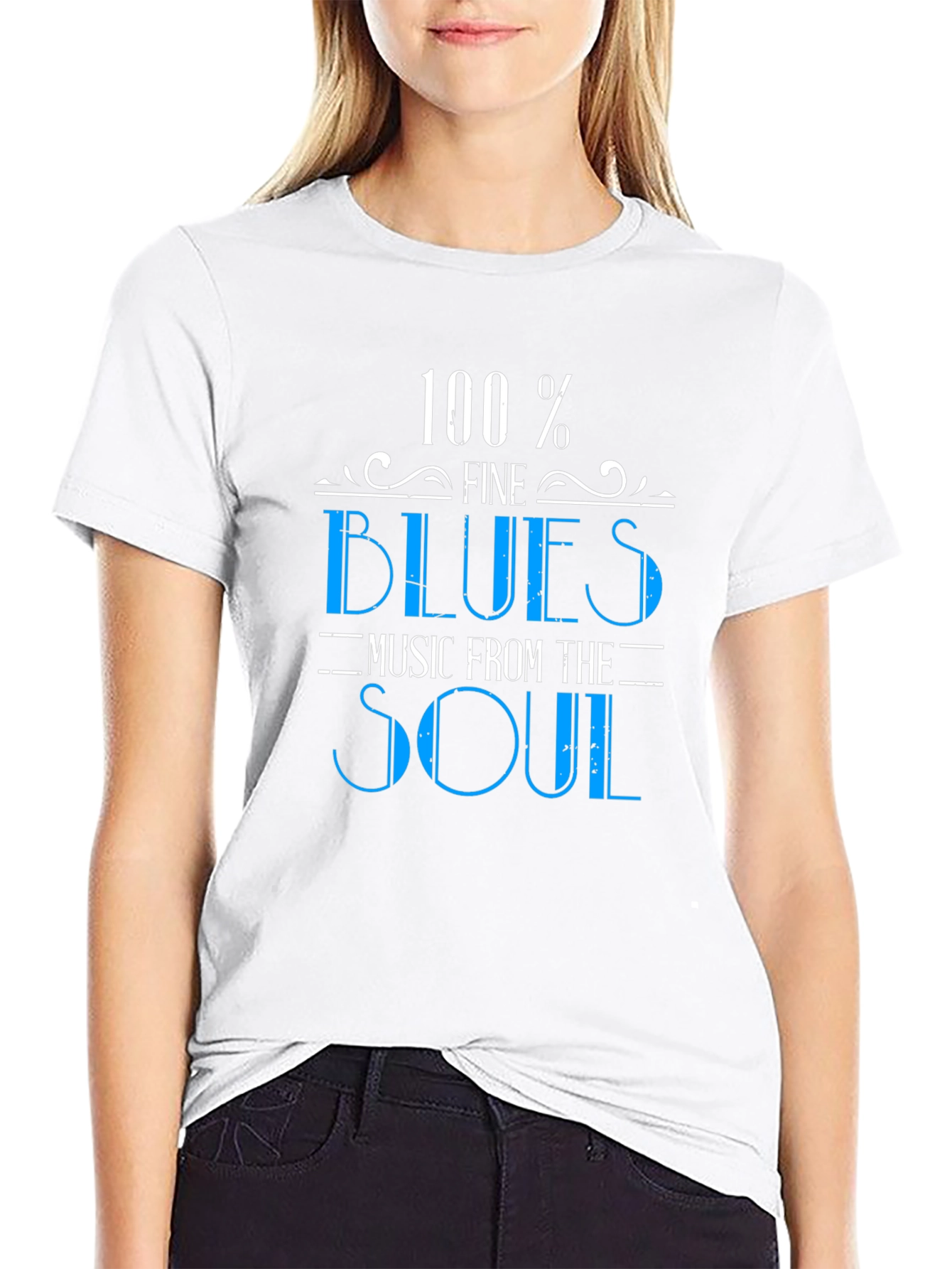 100% Fine Blues Music From the Soul Black Tee