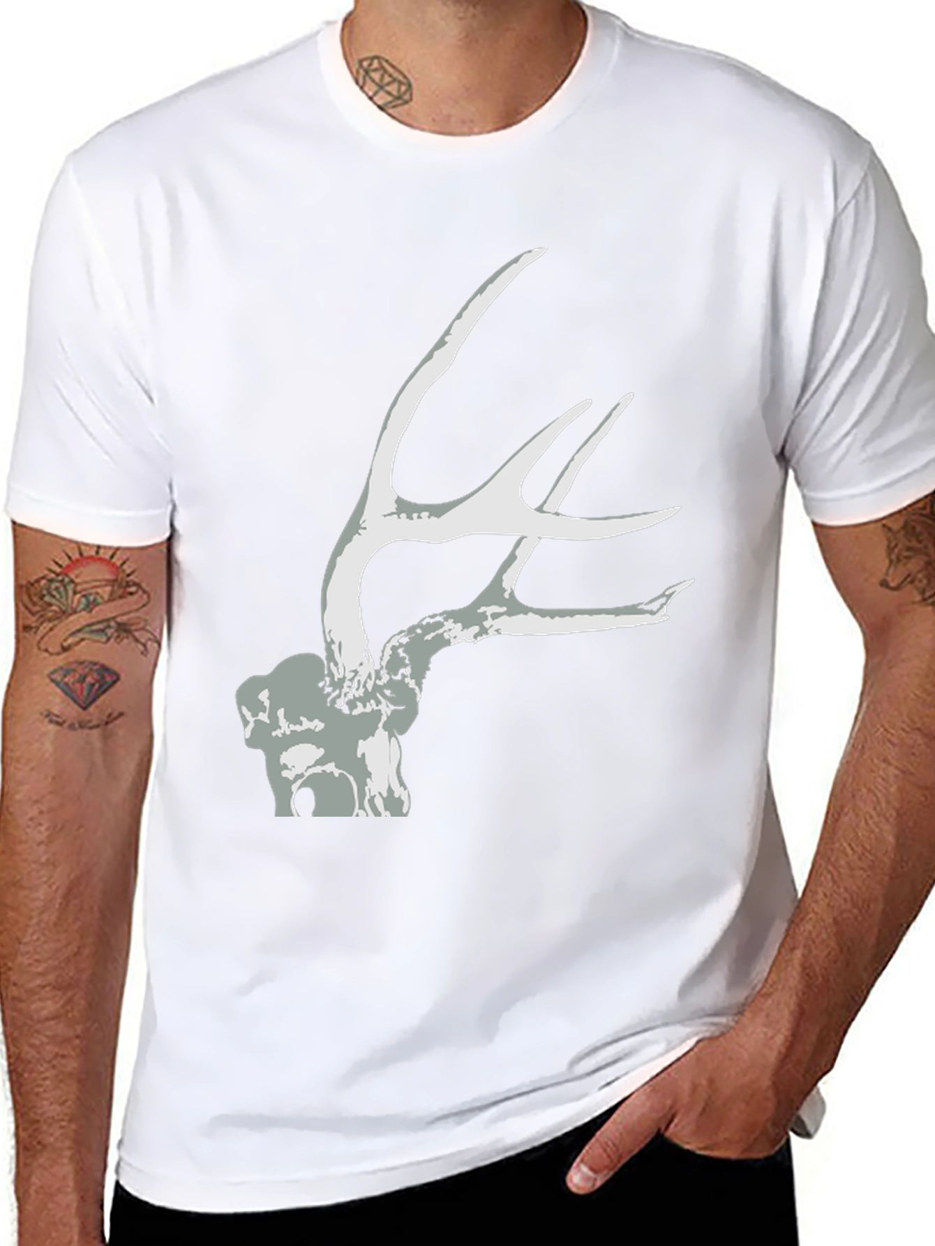 Antler Graphic Tee - Black Unisex T-Shirt