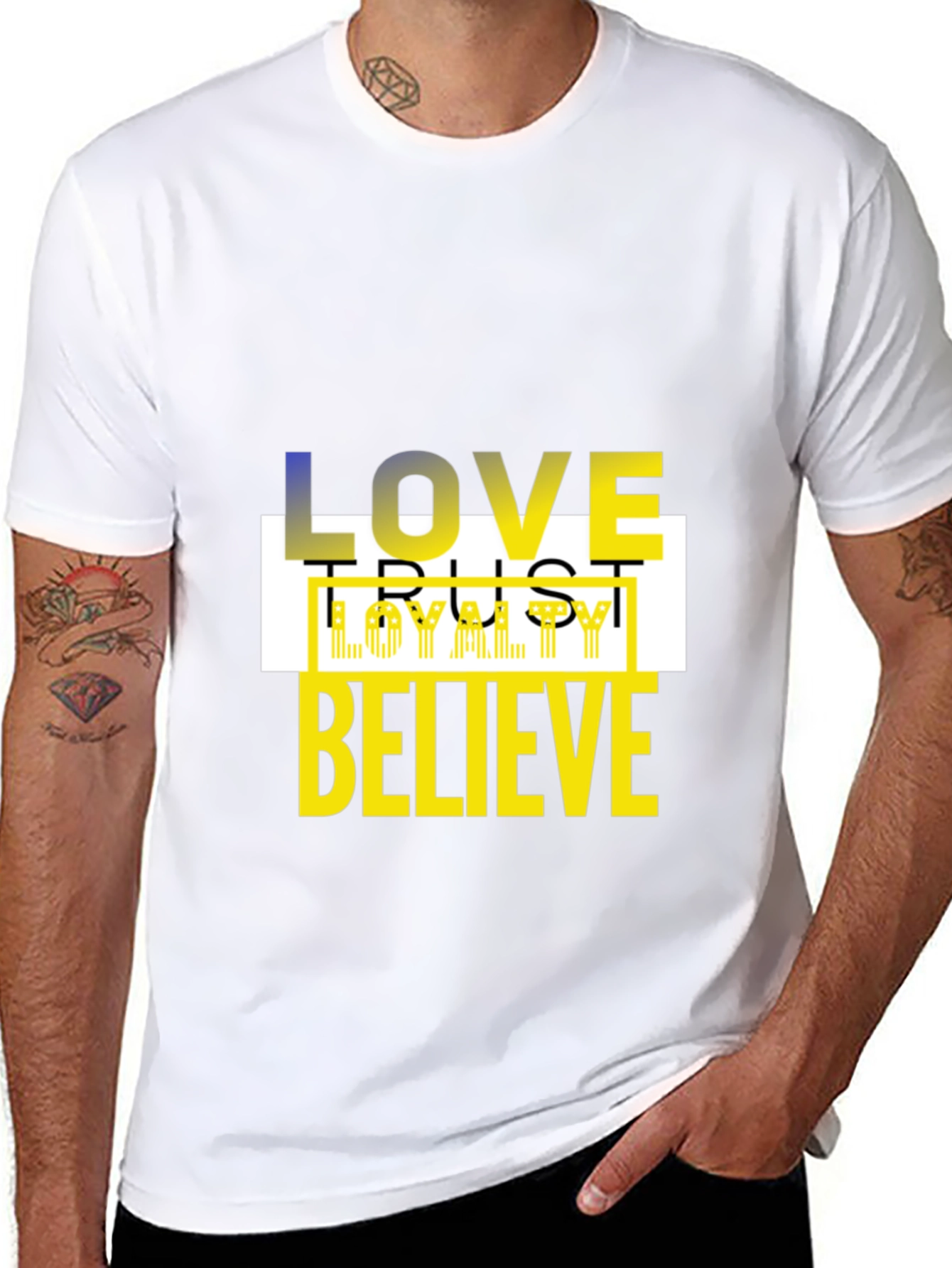 Love Trust Loyalty Believe Black Graphic Tee