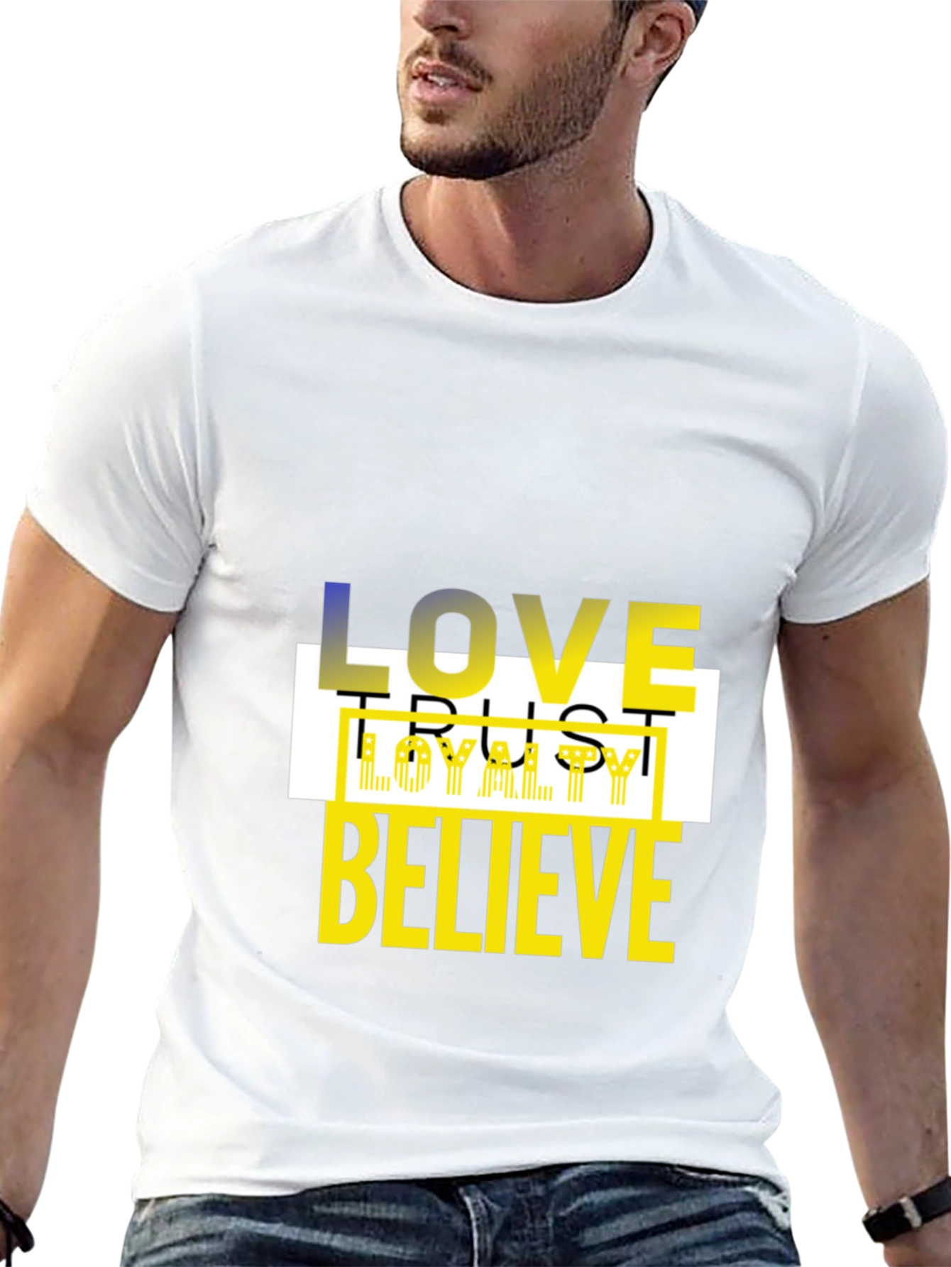 Love Trust Loyalty Believe Black Graphic Tee