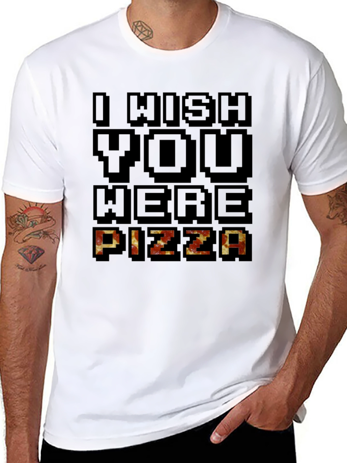 I Wish You Were Pizza Graphic T-Shirt