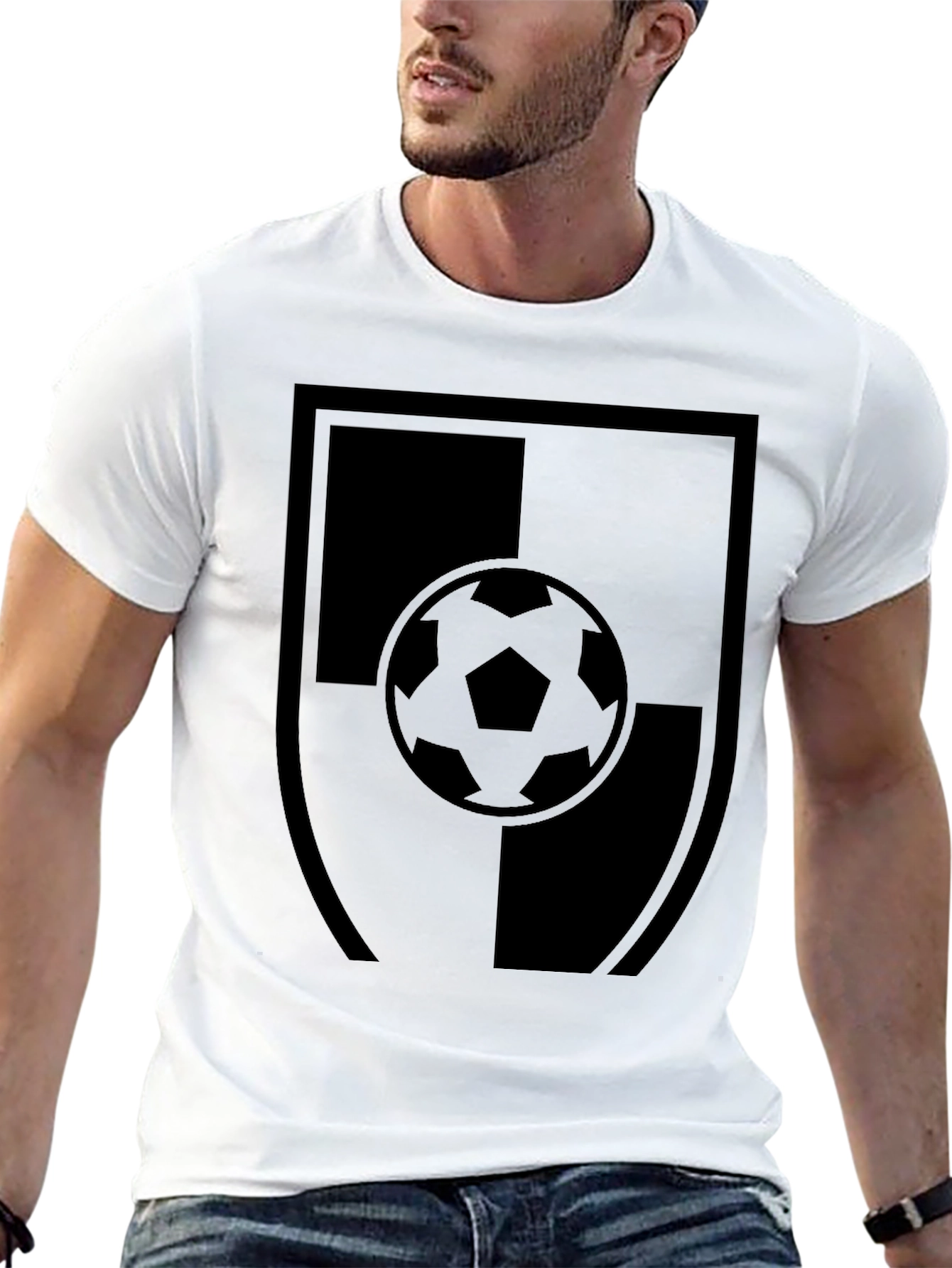 Soccer Shield Black T-Shirt