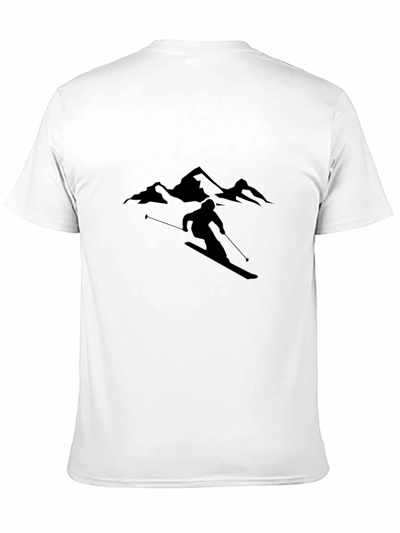 Skiing Silhouette Graphic Tee - Stylish Black T-Shirt